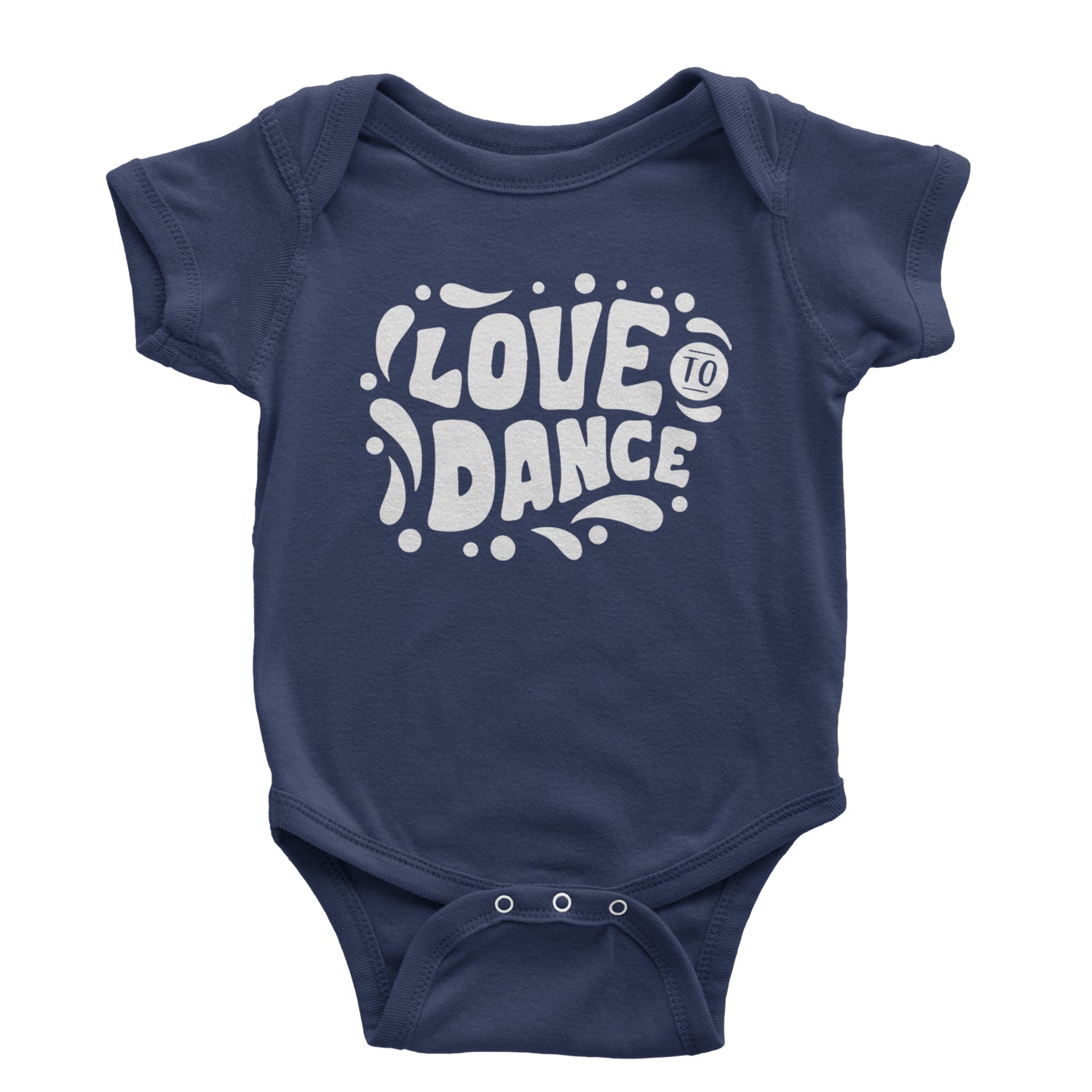 Love To Dance Infant One-Piece Romper Bodysuit and Toddler T-shirt Navy Blue