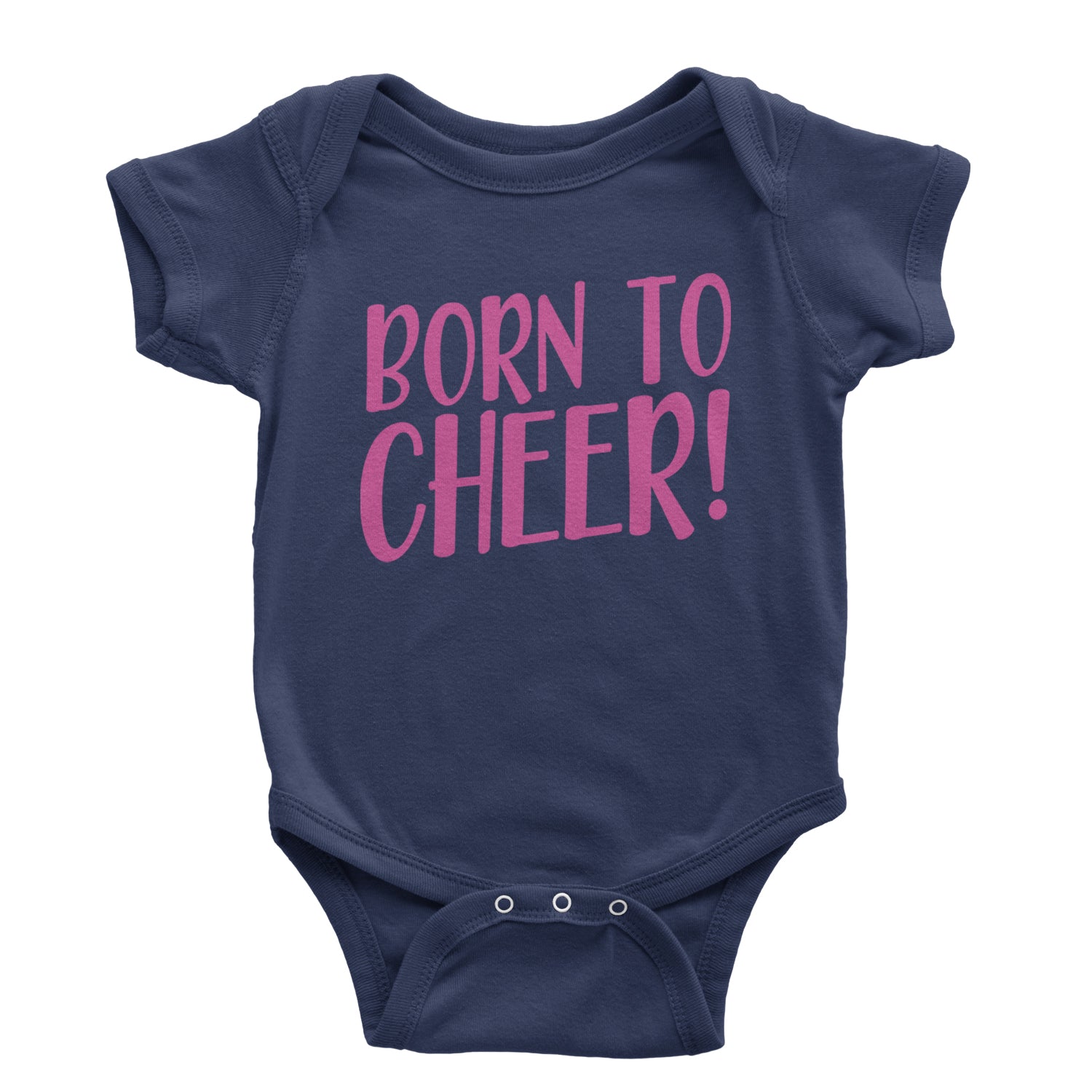 Born To Cheer Infant One-Piece Romper Bodysuit and Toddler T-shirt Navy Blue