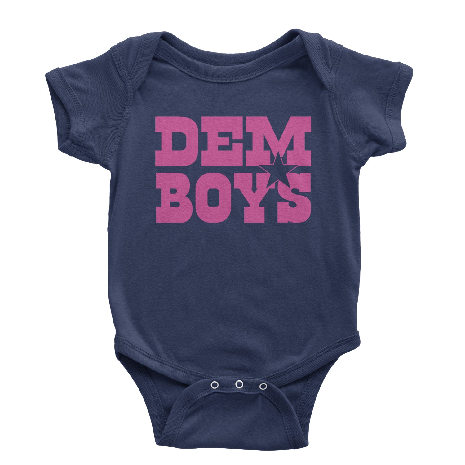 Dem Boys Hot Pink Dallas  Infant One-Piece Romper Bodysuit and Toddler T-shirt Navy Blue