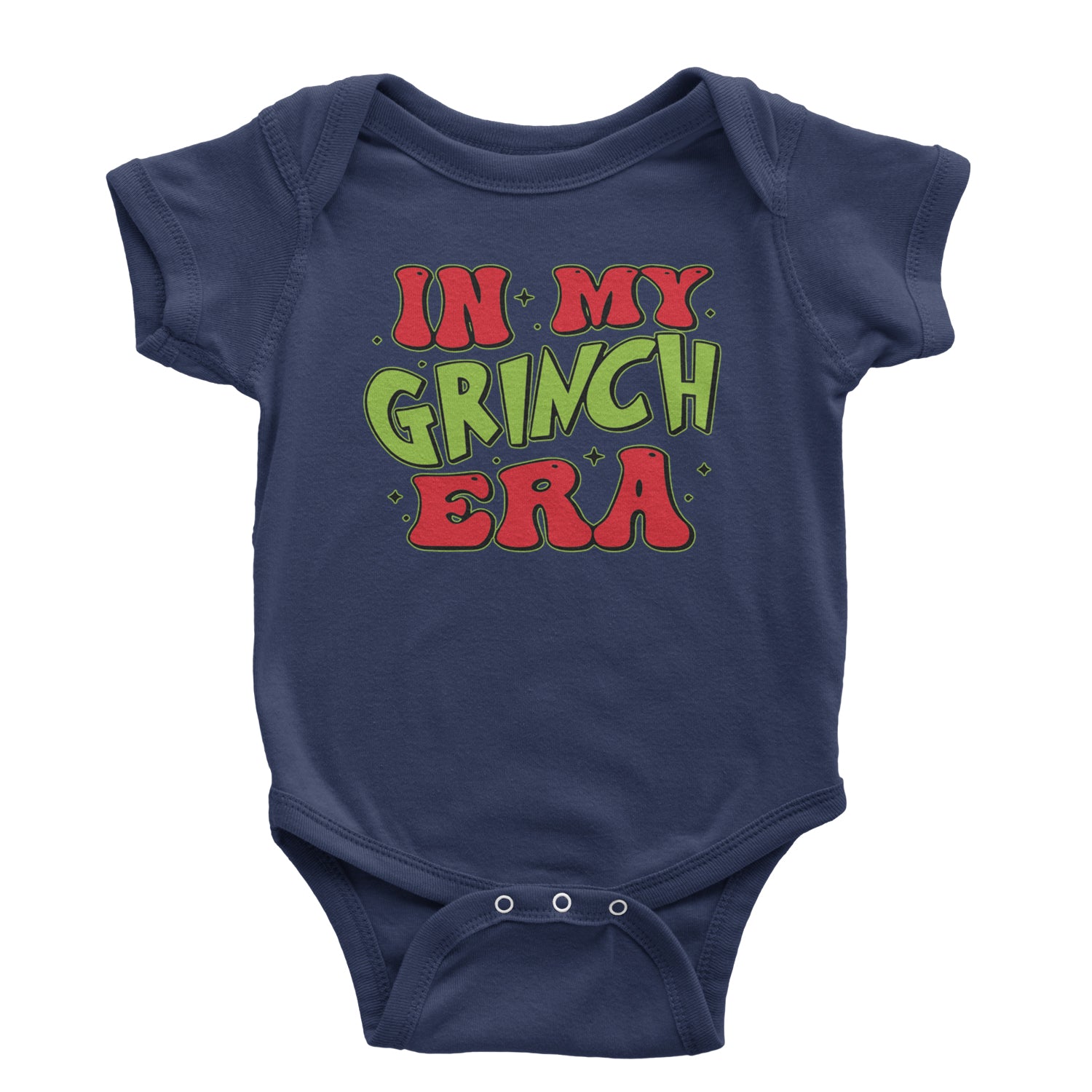 In My Gr-nch Era Jolly Merry Christmas Infant One-Piece Romper Bodysuit and Toddler T-shirt Navy Blue