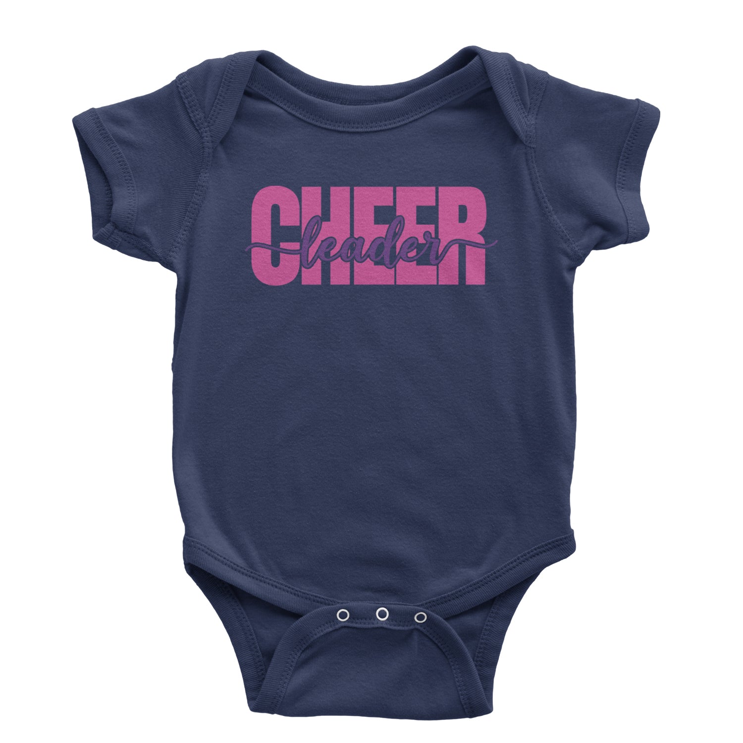 Cheerleader with Scripted Flair Infant One-Piece Romper Bodysuit and Toddler T-shirt Navy Blue