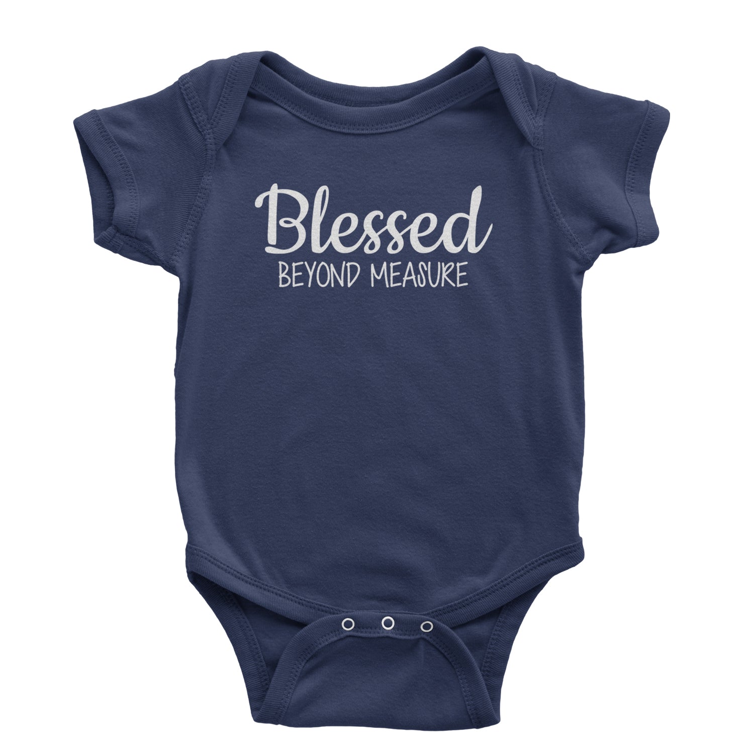 Blessed Beyond Measure Infant One-Piece Romper Bodysuit and Toddler T-shirt Navy Blue