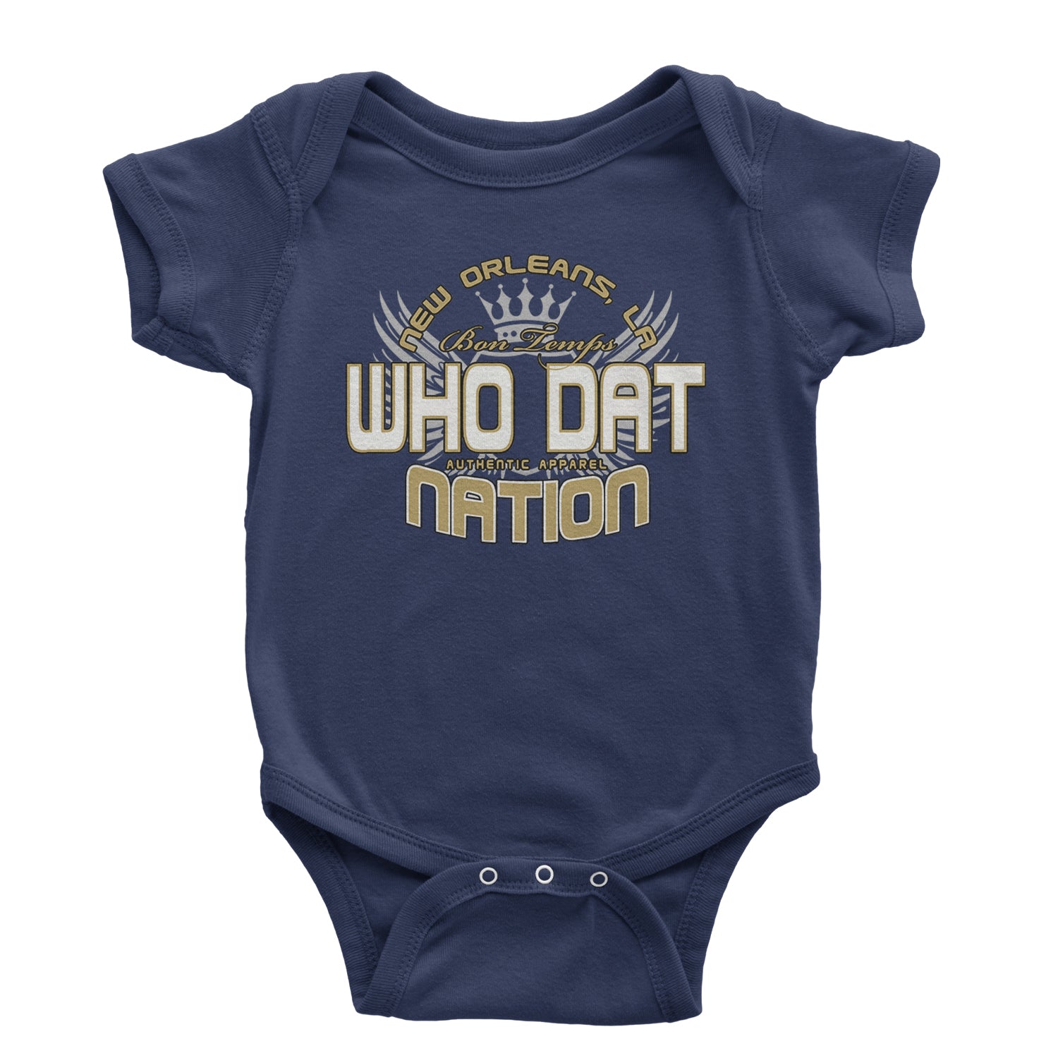 Who Dat Nation New Orleans (Color) Infant One-Piece Romper Bodysuit and Toddler T-shirt Navy Blue