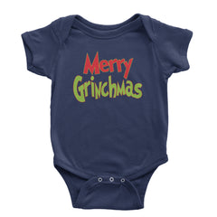 Merry Grinchmas Jolly Merry Christmas Infant One-Piece Romper Bodysuit and Toddler T-shirt Navy Blue