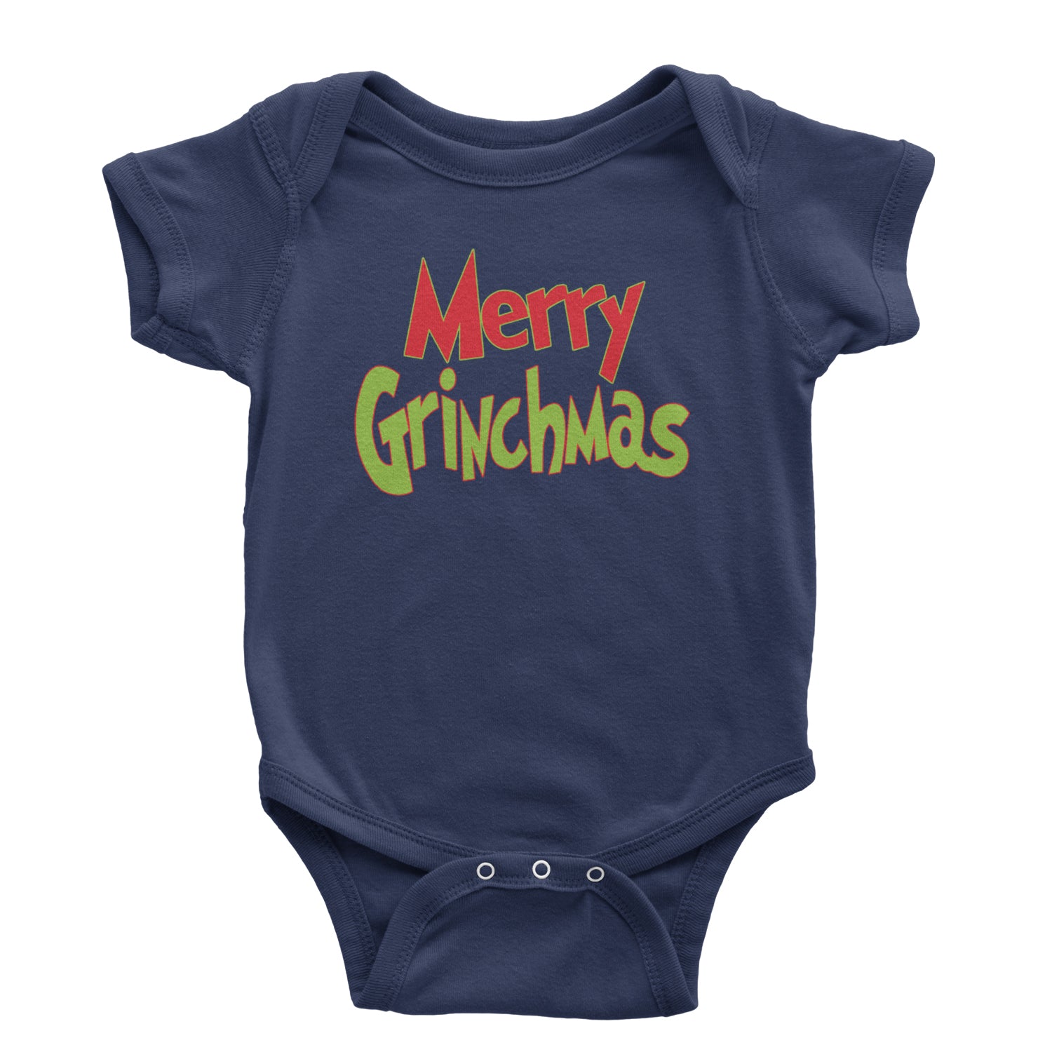 Merry Grinchmas Jolly Merry Christmas Infant One-Piece Romper Bodysuit and Toddler T-shirt Navy Blue