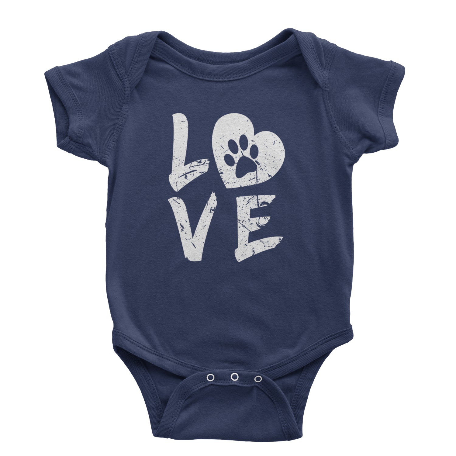 I Love My Dog Paw Print  Infant One-Piece Romper Bodysuit and Toddler T-shirt Navy Blue