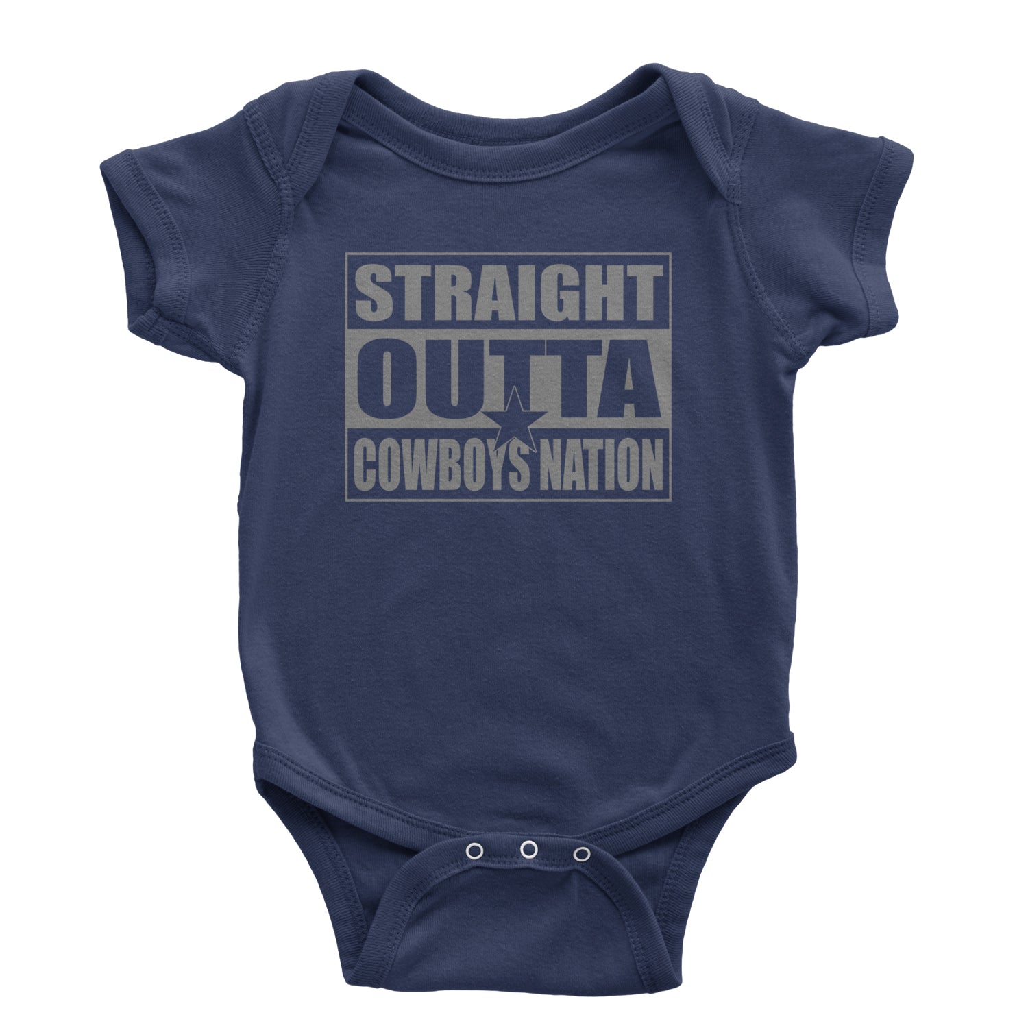 Straight Outta Cowboys Nation   Infant One-Piece Romper Bodysuit and Toddler T-shirt Navy Blue