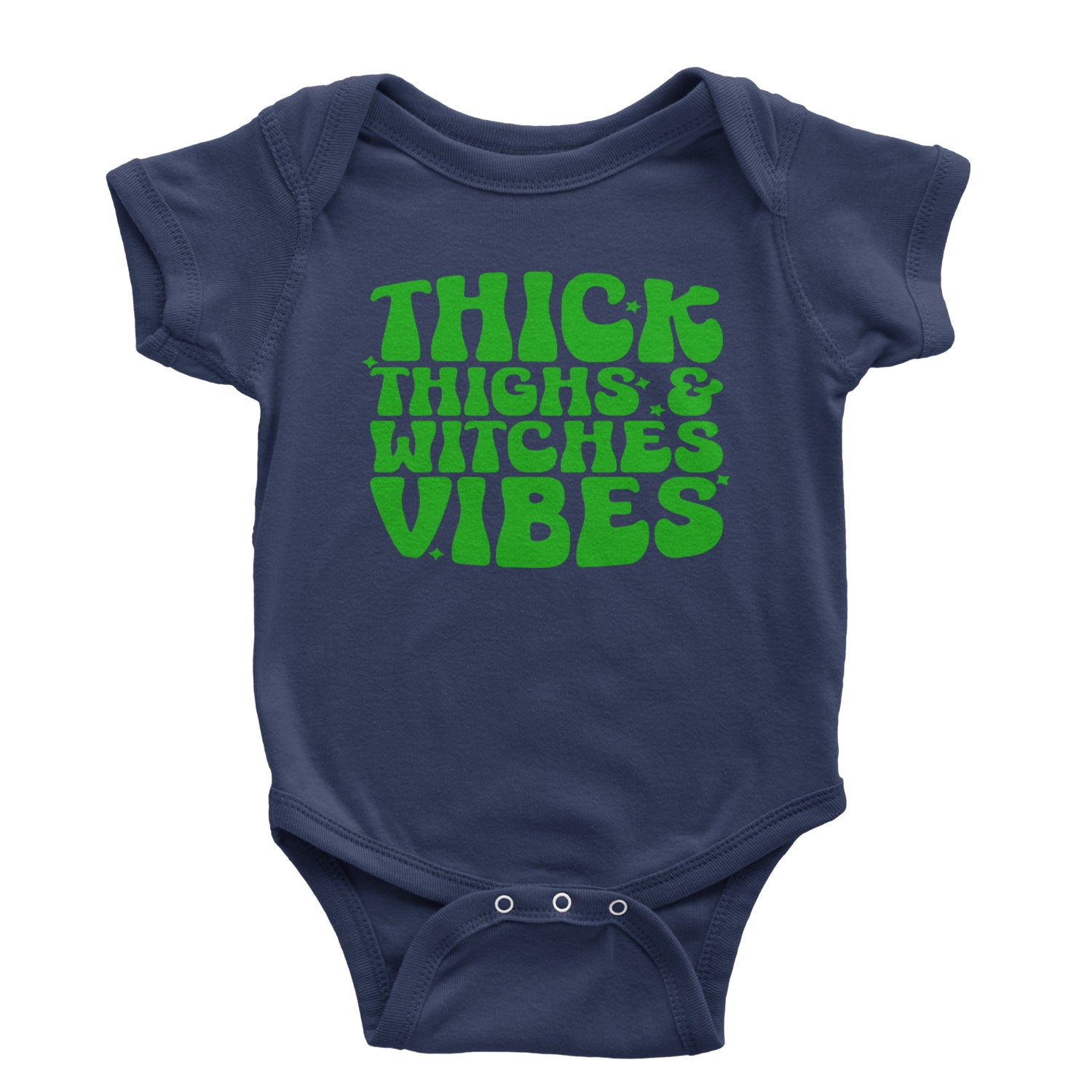 Thick Thighs And Witches Vibes Infant One-Piece Romper Bodysuit and Toddler T-shirt Navy Blue