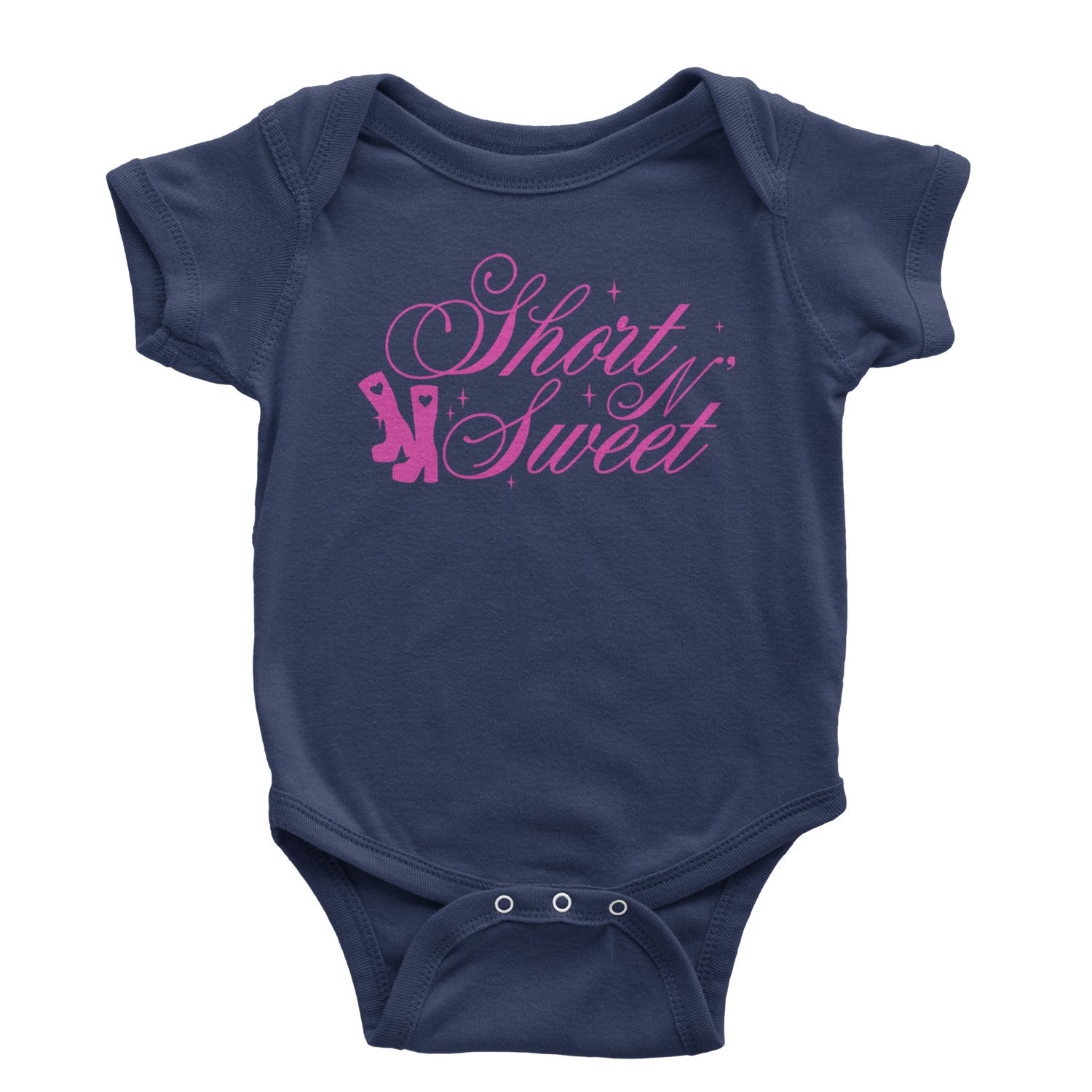 Boots Short N' Sweet Infant One-Piece Romper Bodysuit and Toddler T-shirt Navy Blue