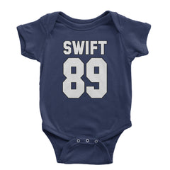 Swift 89 Birth Year Music Fan Era Poets Department Lover Infant One-Piece Romper Bodysuit and Toddler T-shirt Navy Blue