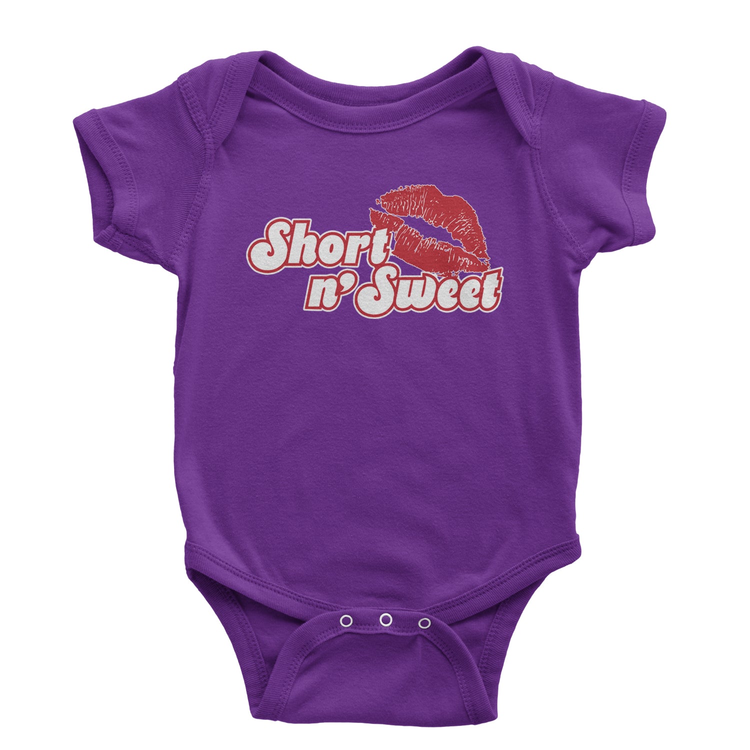 Short N' Sweet Red Lips Infant One-Piece Romper Bodysuit and Toddler T-shirt Purple