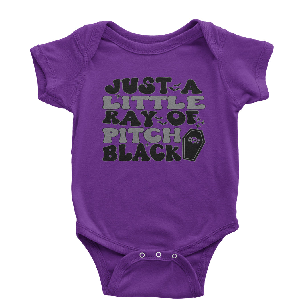 Just A Little Ray of Pitch Black graphic on Onesie and Toddler T-Shirt in Black alternate view 3