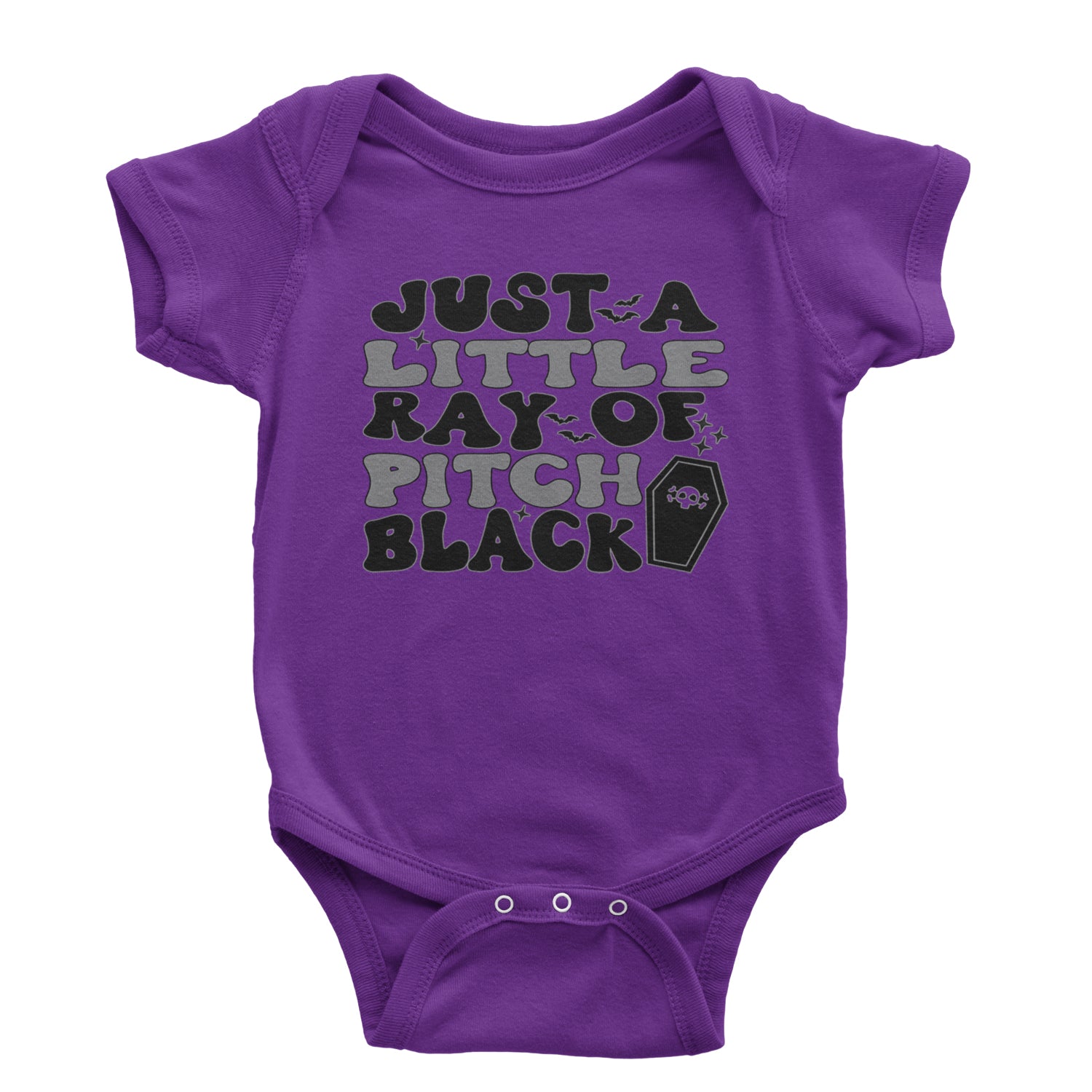 Just A Little Ray of Pitch Black Infant One-Piece Romper Bodysuit and Toddler T-shirt Purple