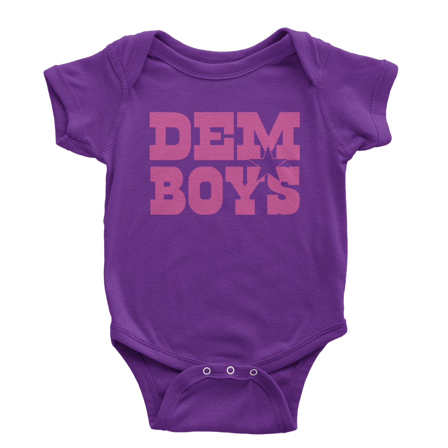 Dem Boys Hot Pink Dallas  Infant One-Piece Romper Bodysuit and Toddler T-shirt Purple