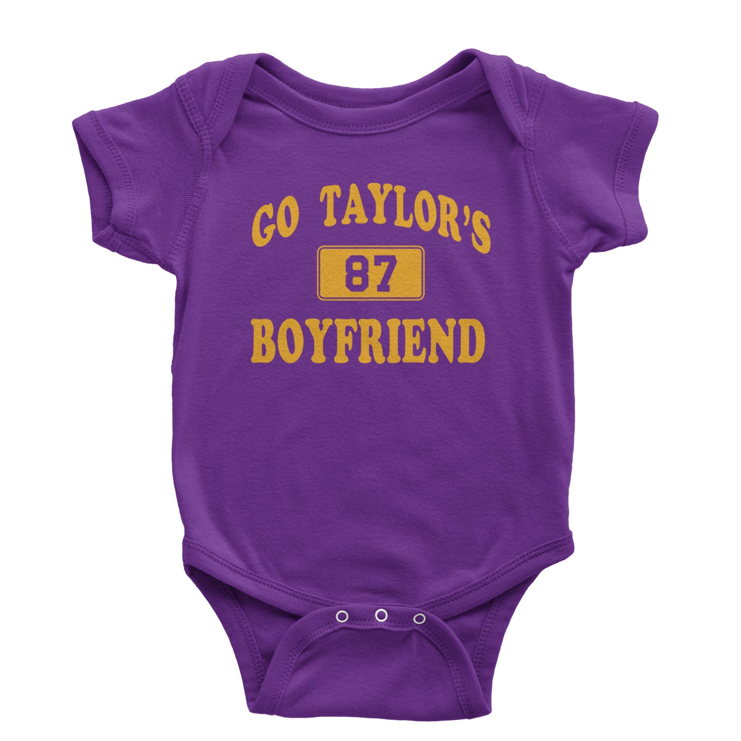 Go Taylor's Boyfriend Kansas City Infant One-Piece Romper Bodysuit and Toddler T-shirt Purple