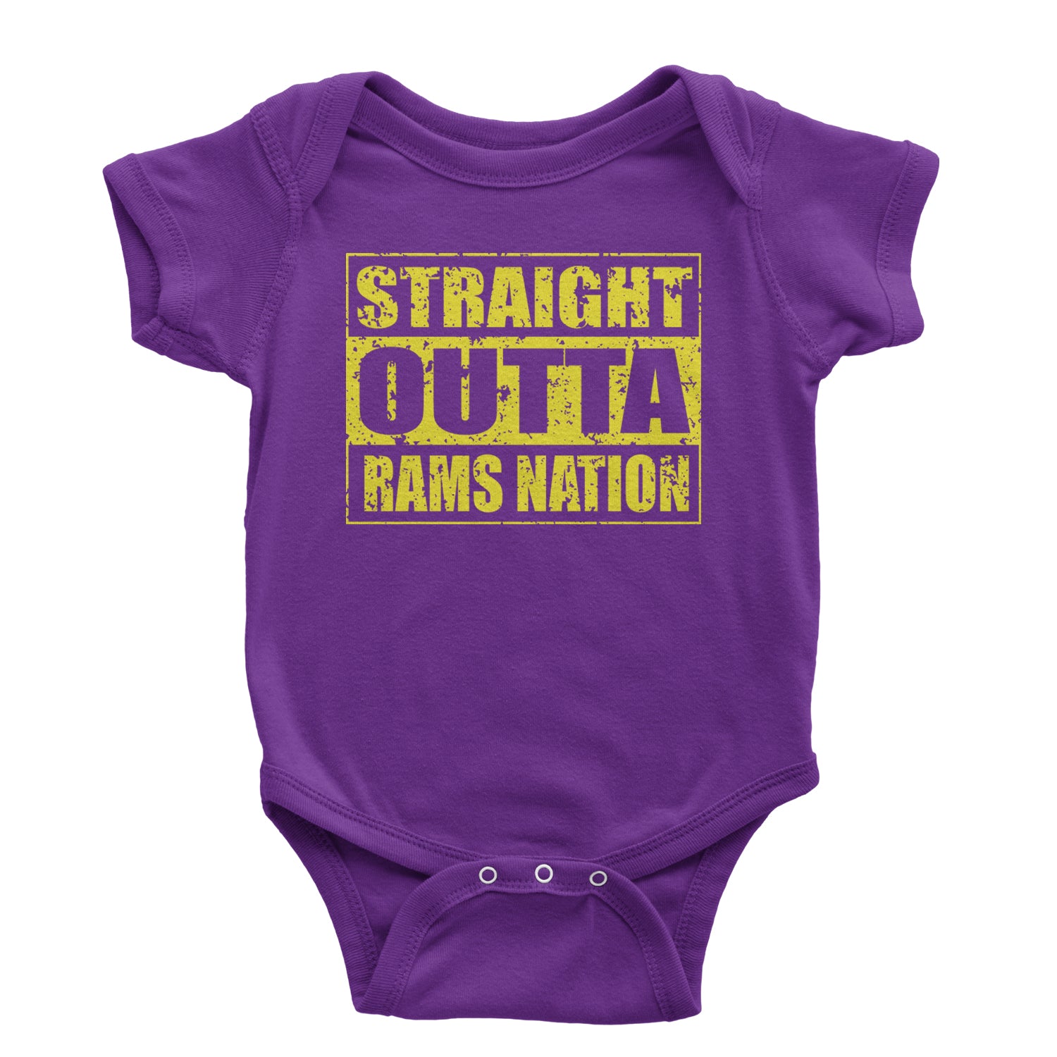 Straight Outta Rams Nation   Infant One-Piece Romper Bodysuit and Toddler T-shirt Purple