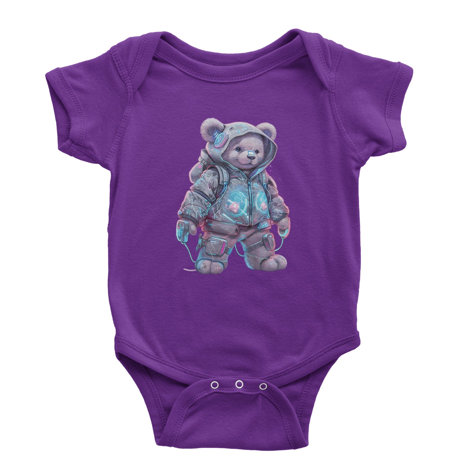 Cyberpunk Adventure Urban Graffiti Bear Infant One-Piece Romper Bodysuit Or Toddler T-shirt Purple