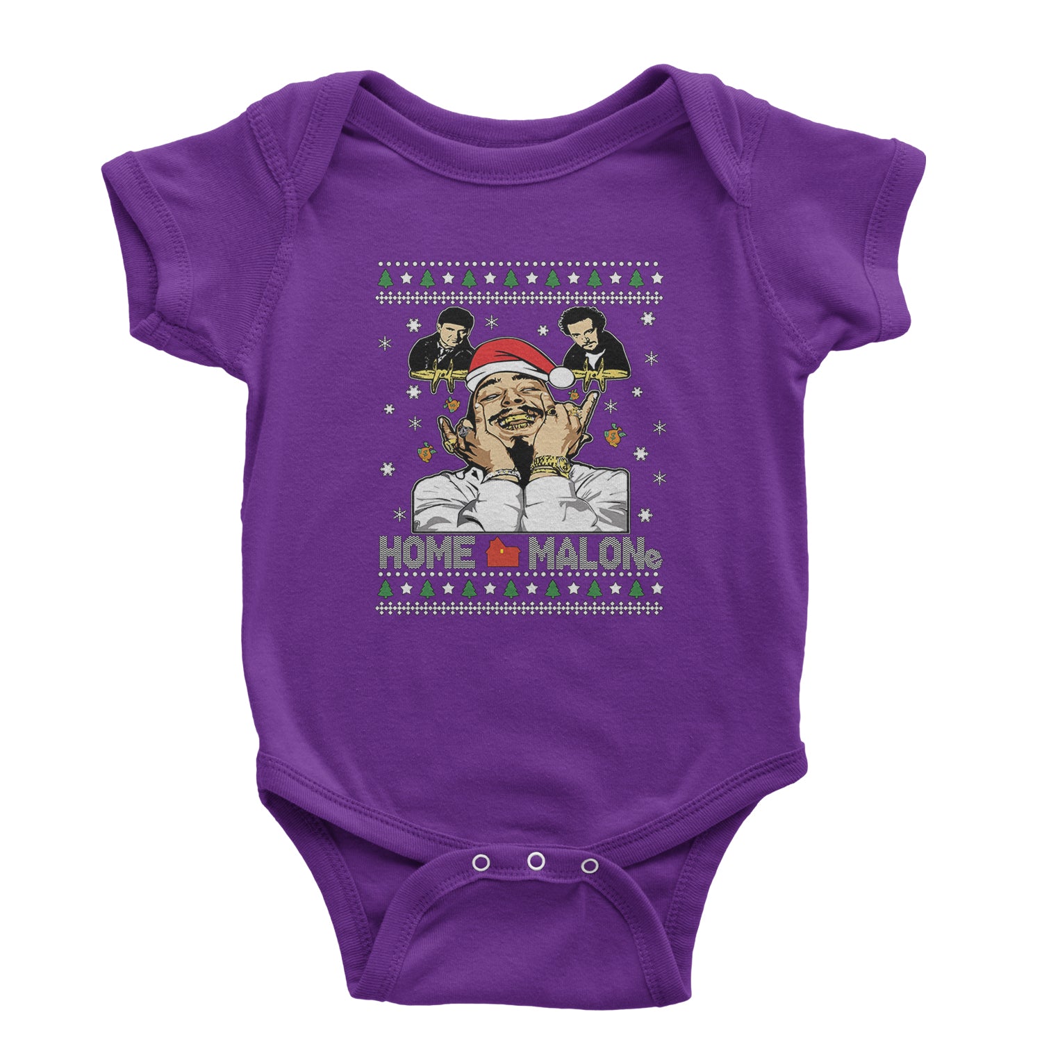 Home Malone Ugly Christmas Infant One-Piece Romper Bodysuit and Toddler T-shirt Purple