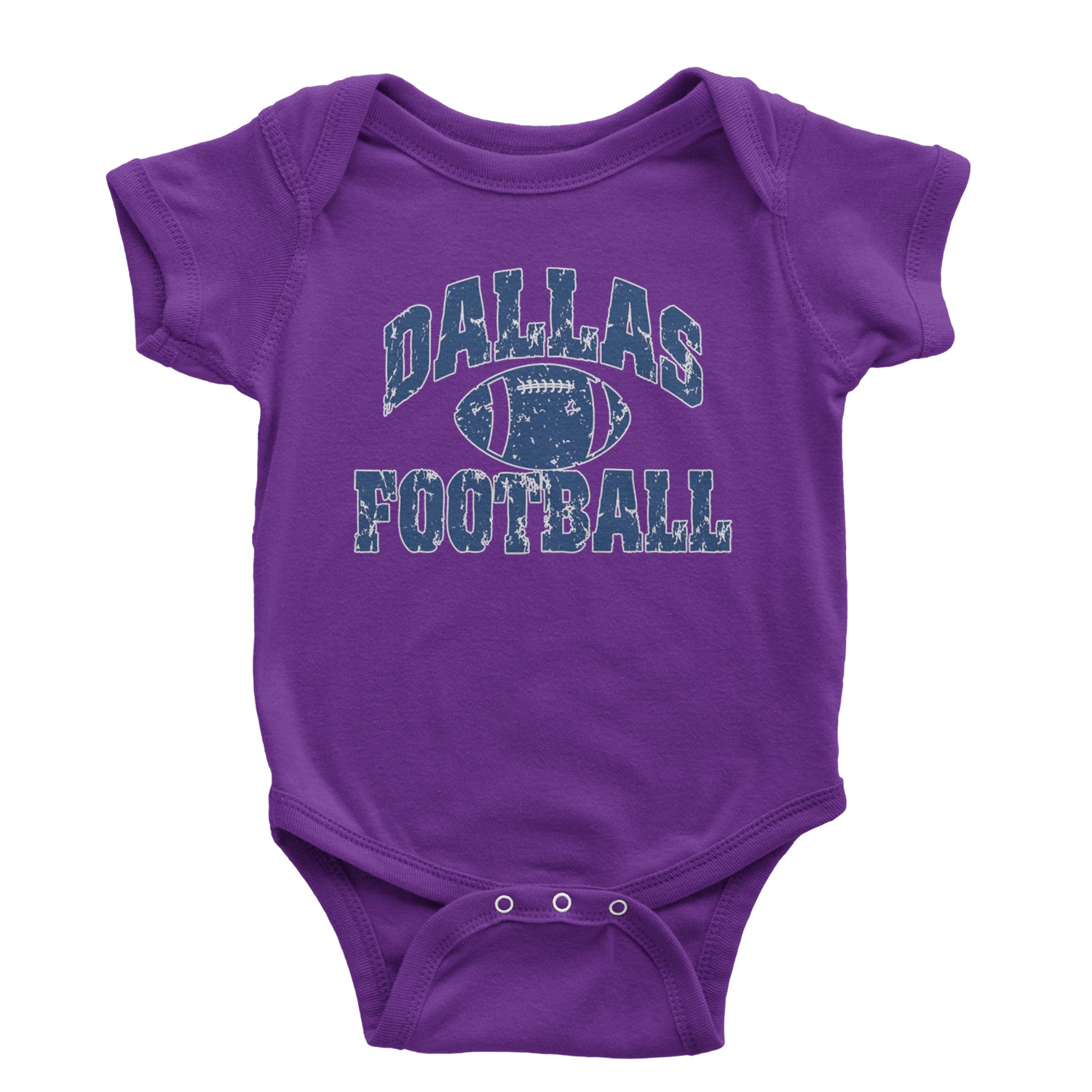 Dallas Distressed Football Infant One-Piece Romper Bodysuit and Toddler T-shirt Purple