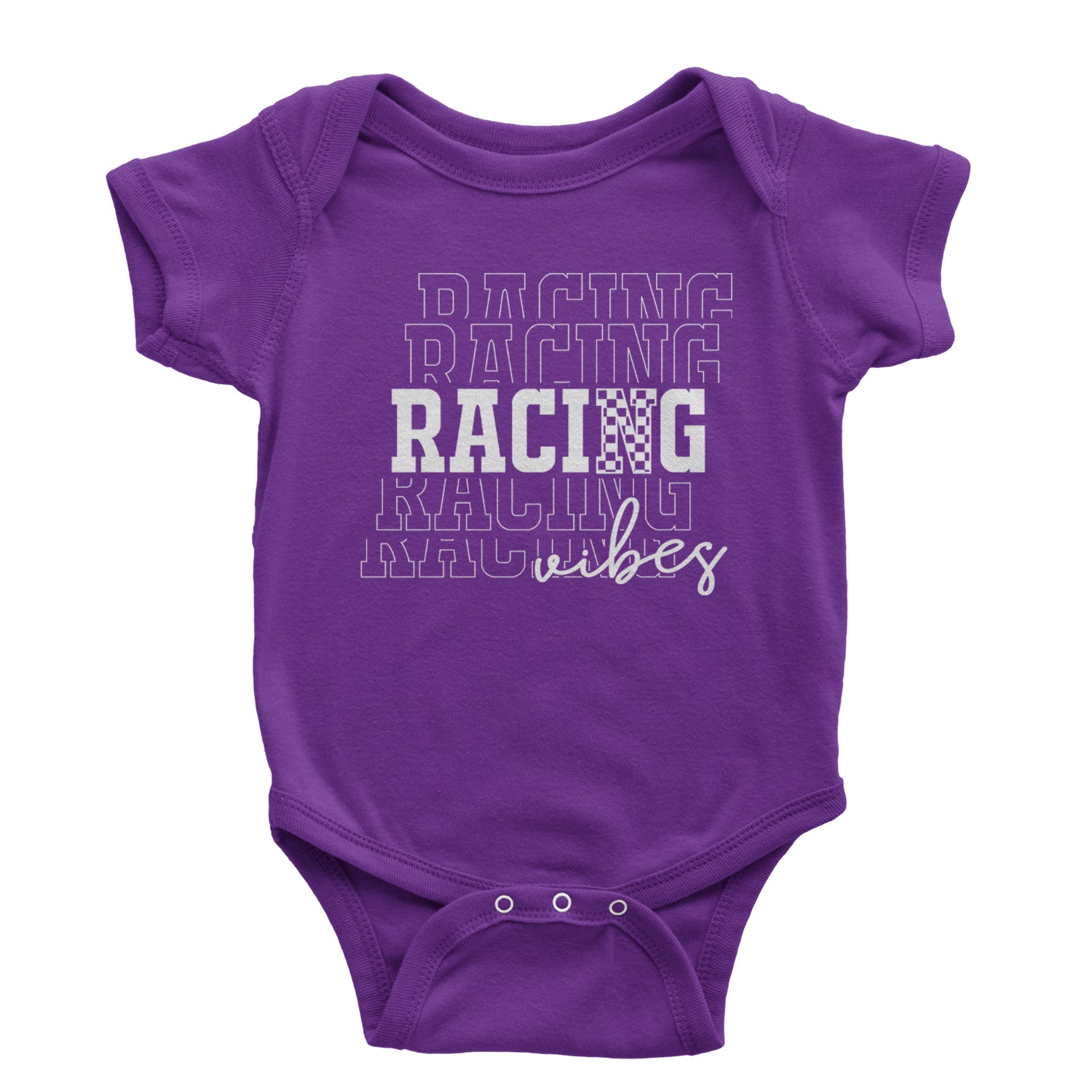 Racing Vibes Infant One-Piece Romper Bodysuit and Toddler T-shirt Purple