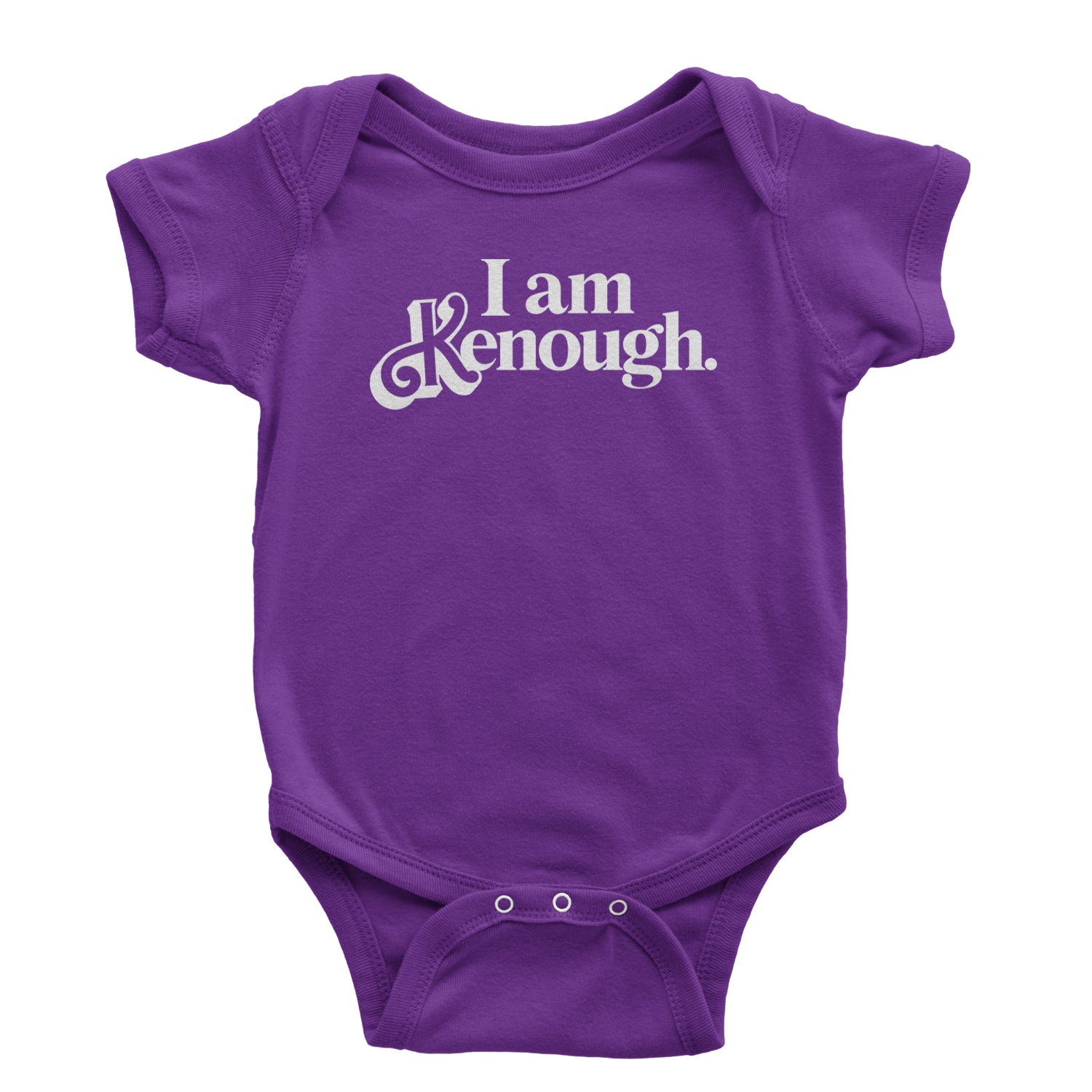 I Am Kenough White Print Infant One-Piece Romper Bodysuit and Toddler T-shirt Purple