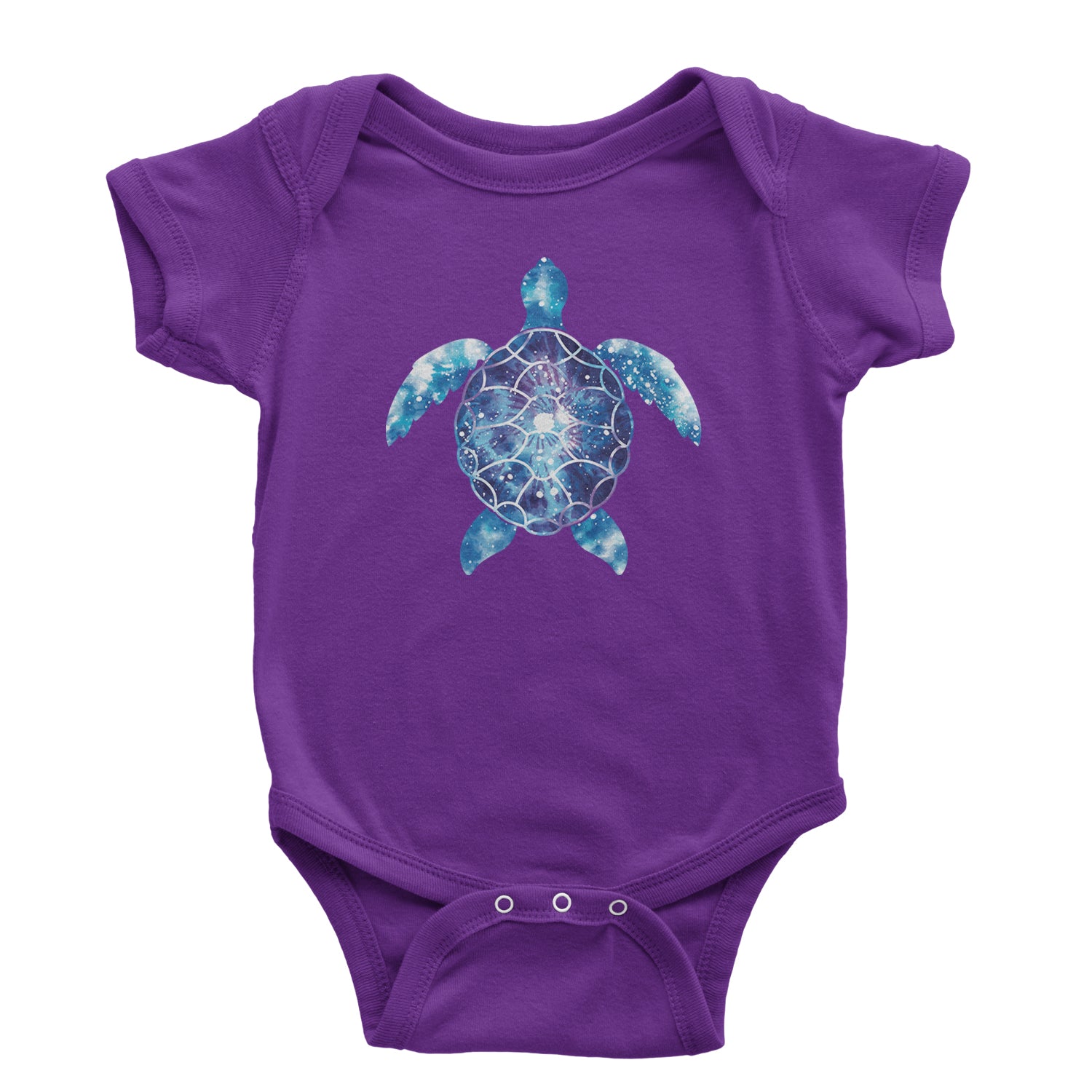 Ocean Aura Tie-Dye Sea Turtle Infant One-Piece Romper Bodysuit and Toddler T-shirt Purple