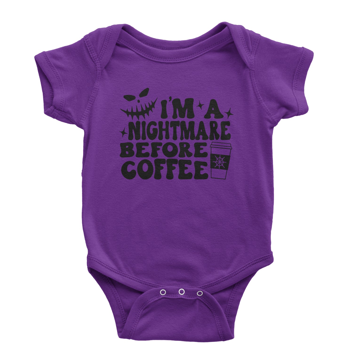 I'm A Nightmare Before Coffee Infant One-Piece Romper Bodysuit and Toddler T-shirt Purple