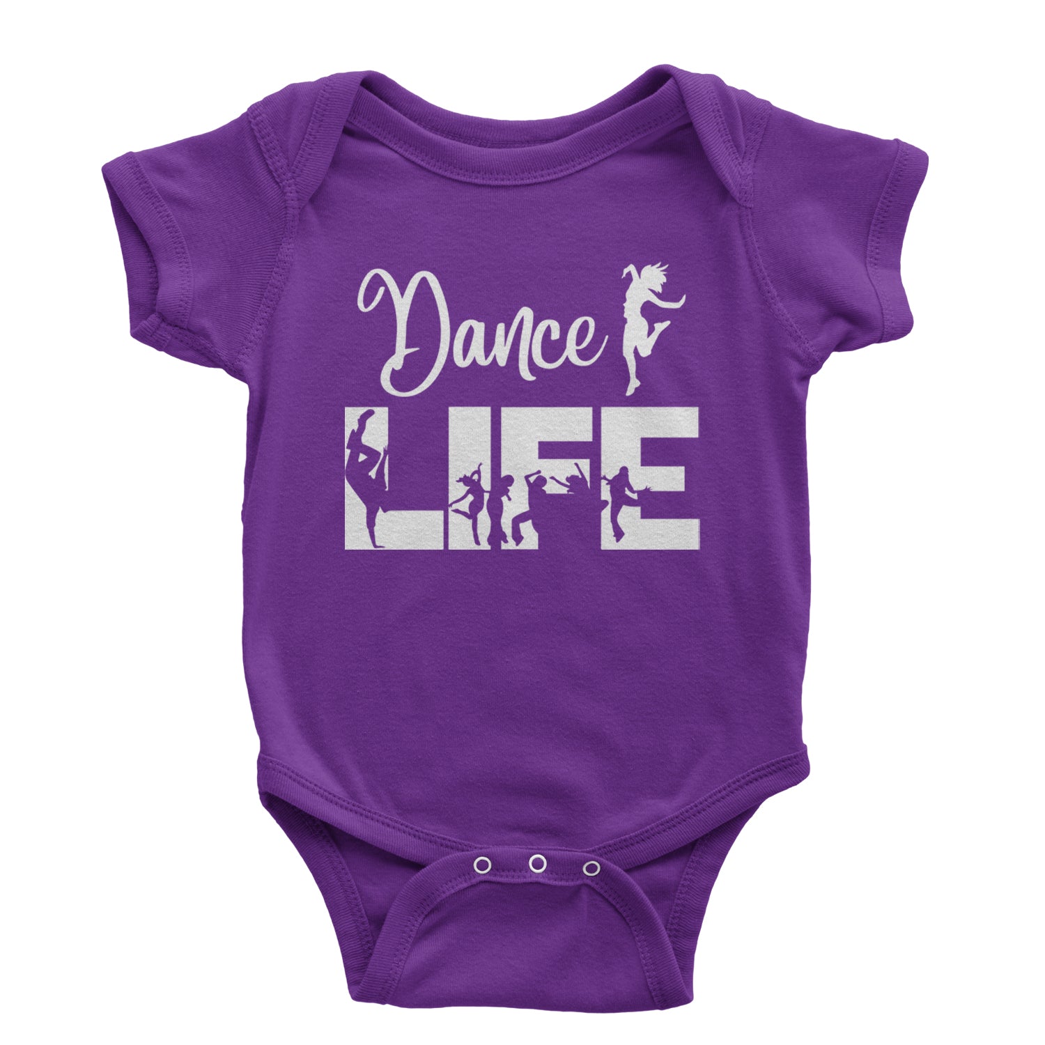 Dance Life Silhouette Dancers Infant One-Piece Romper Bodysuit and Toddler T-shirt Purple