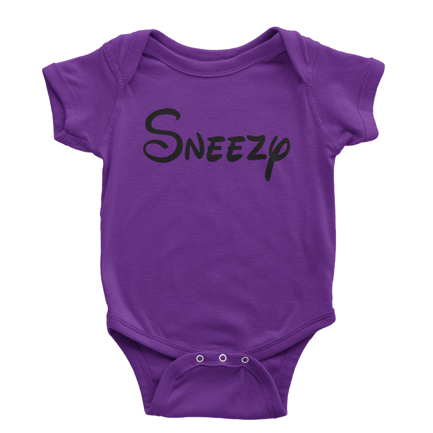 Sneezy - 7 Dwarfs Costume Infant One-Piece Romper Bodysuit and Toddler T-shirt Purple