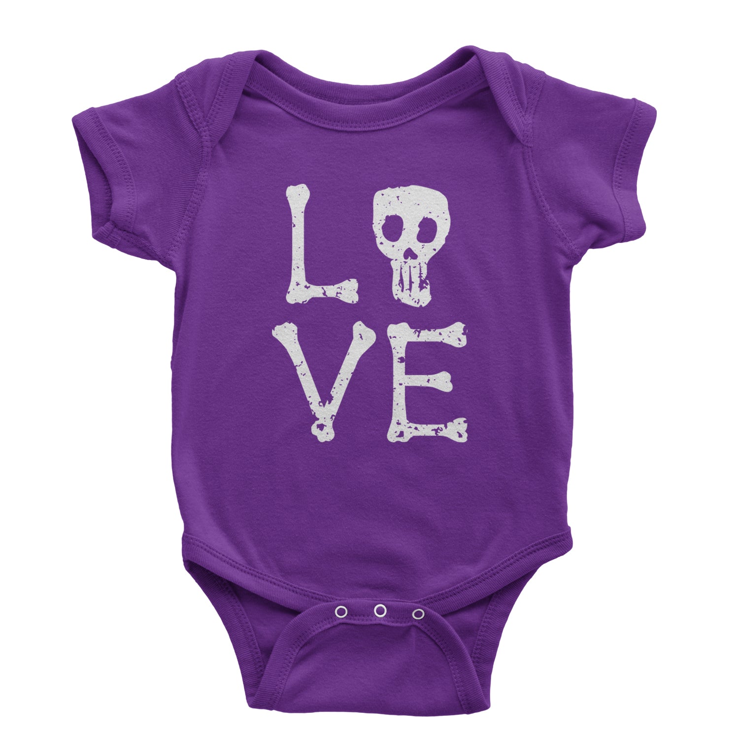 Love Skeleton Bones Infant One-Piece Romper Bodysuit and Toddler T-shirt Purple