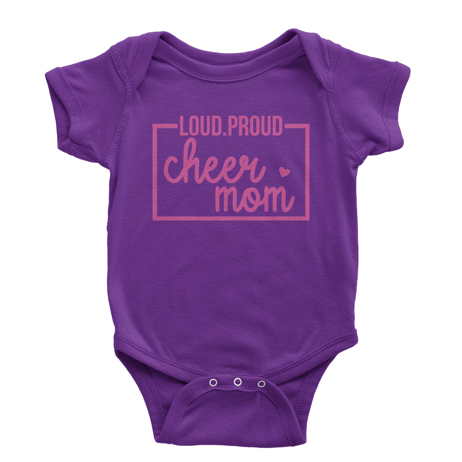 Loud Proud Cheerleader Mom Infant One-Piece Romper Bodysuit and Toddler T-shirt Purple