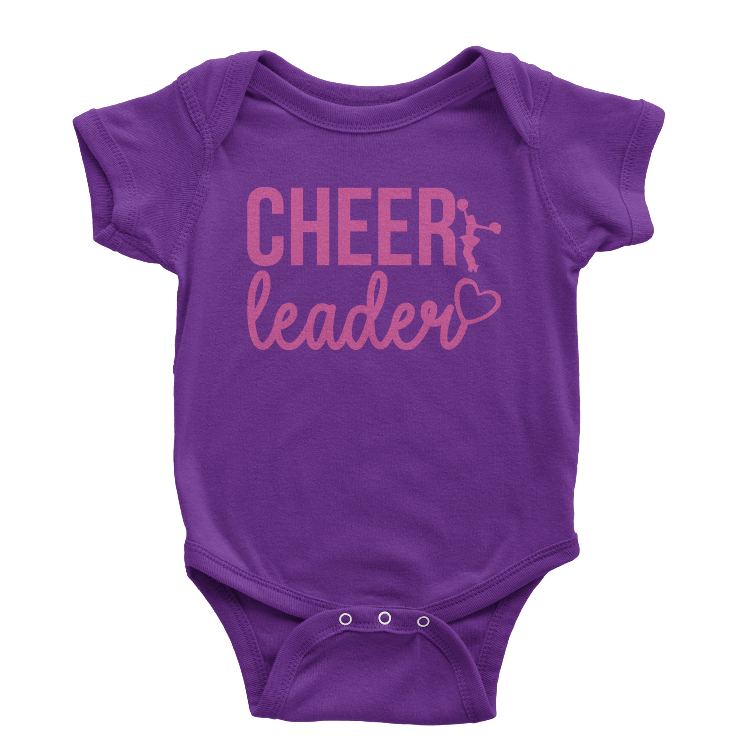 Cheerleader Heart Love Infant One-Piece Romper Bodysuit and Toddler T-shirt Purple