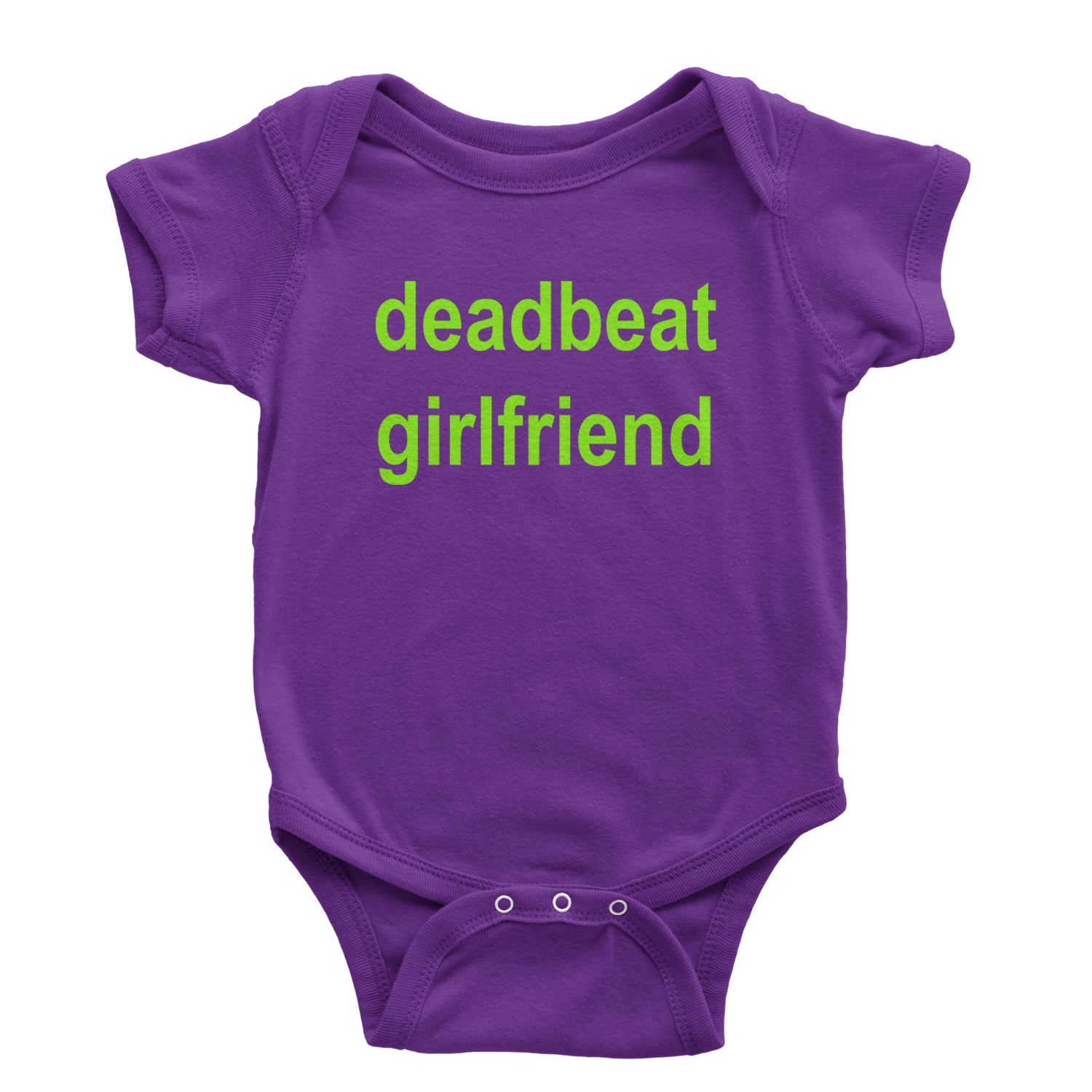 Deadbeat Girlfriend Y2K Slogan Infant One-Piece Romper Bodysuit and Toddler T-shirt Purple