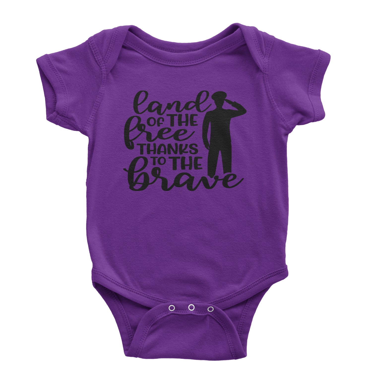 Land Of The Free Thanks To The Brave Veterans Infant One-Piece Romper Bodysuit and Toddler T-shirt Purple