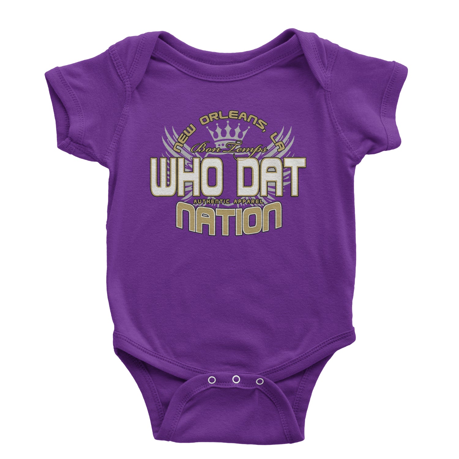 Who Dat Nation New Orleans (Color) Infant One-Piece Romper Bodysuit and Toddler T-shirt Purple