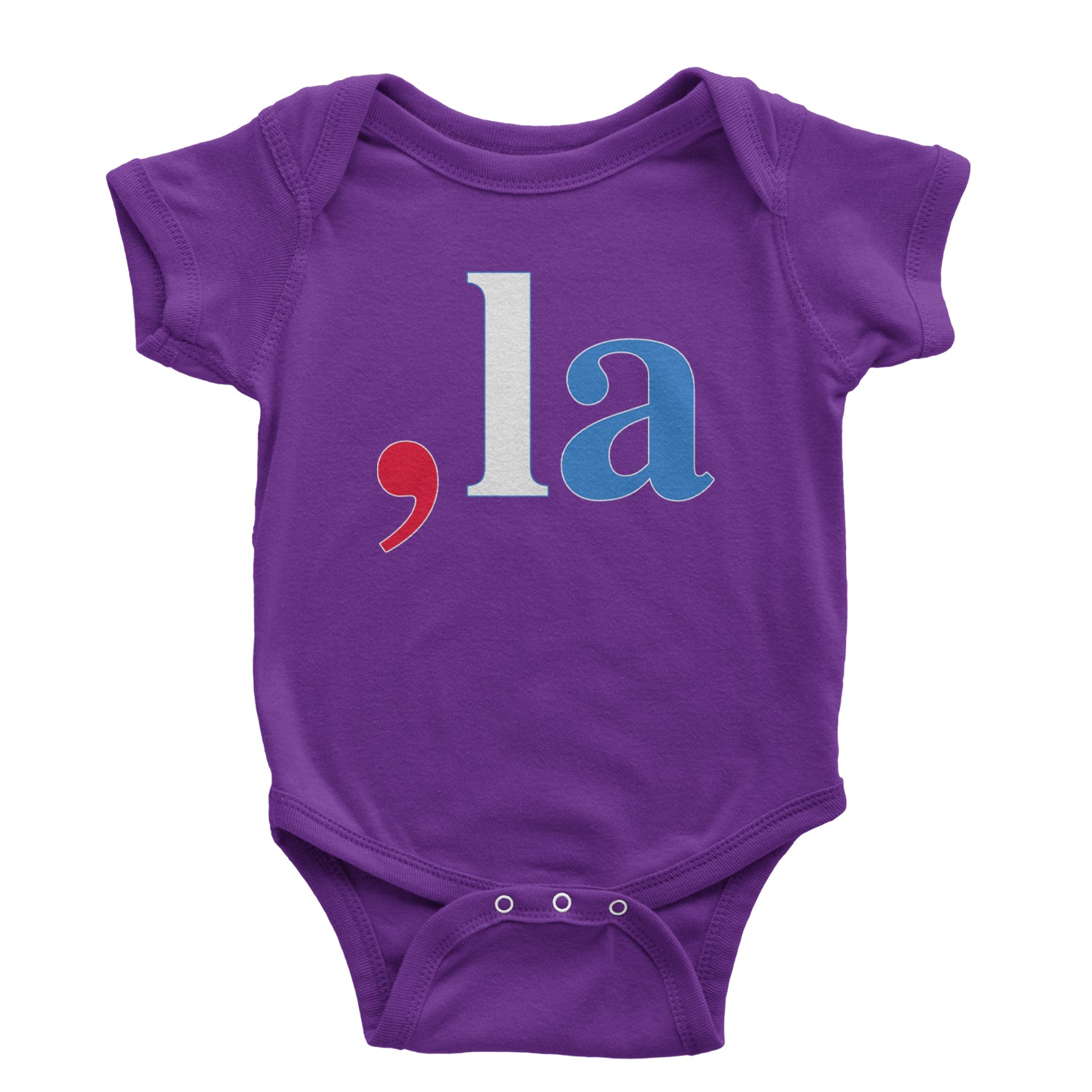 Comma-La - Support Kamala Harris For President 2024 Infant One-Piece Romper Bodysuit and Toddler T-shirt Purple