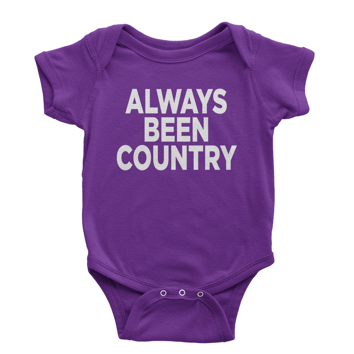 Always Been Country Music Infant One-Piece Romper Bodysuit and Toddler T-shirt Purple