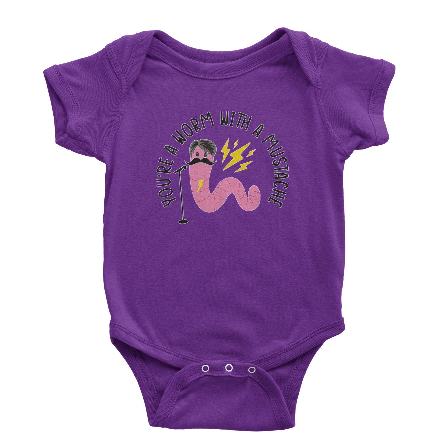 You're A Worm With A Mustache Tom Scandoval Infant One-Piece Romper Bodysuit and Toddler T-shirt Purple