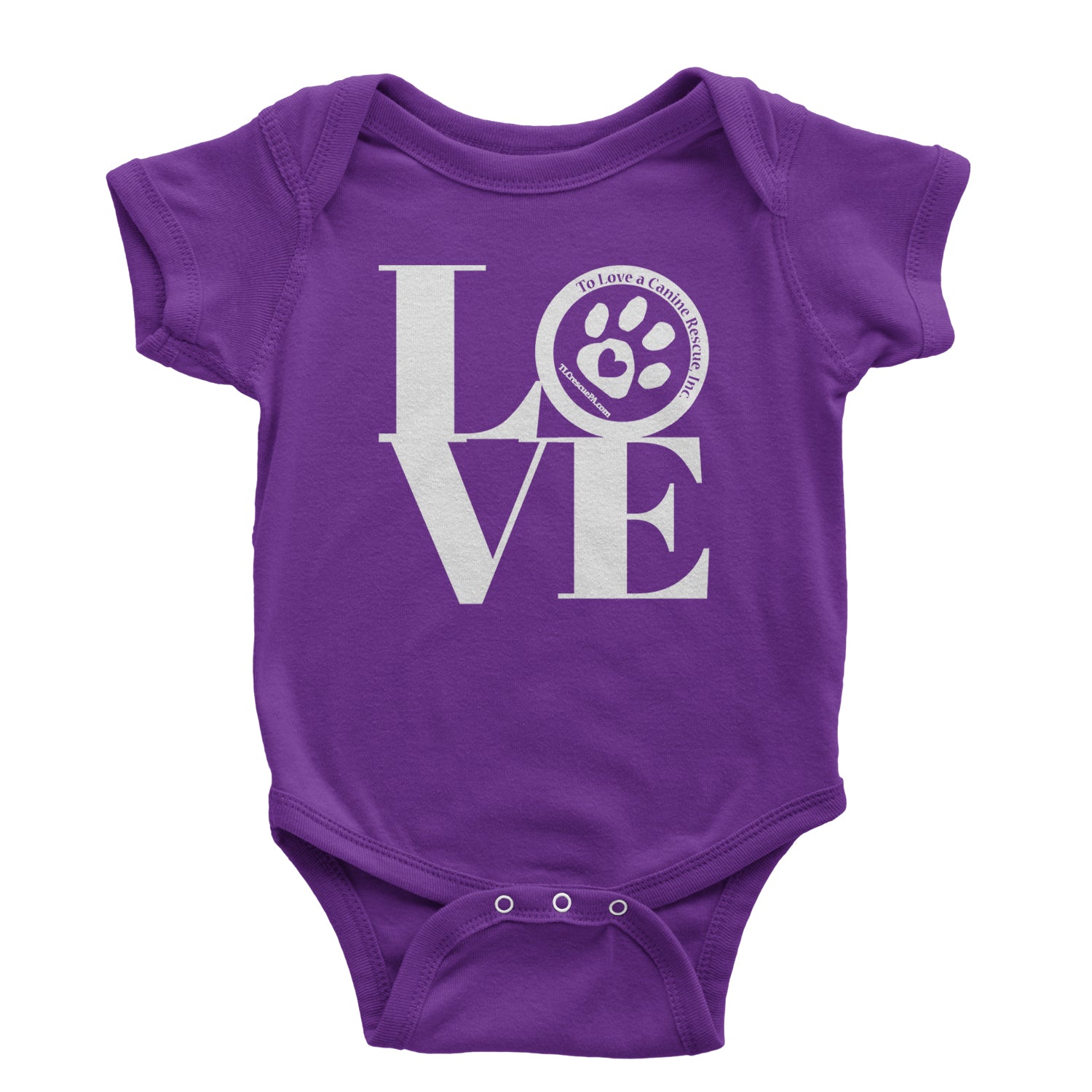 TLC LOVE Dog Rescue Infant One-Piece Romper Bodysuit and Toddler T-shirt Purple