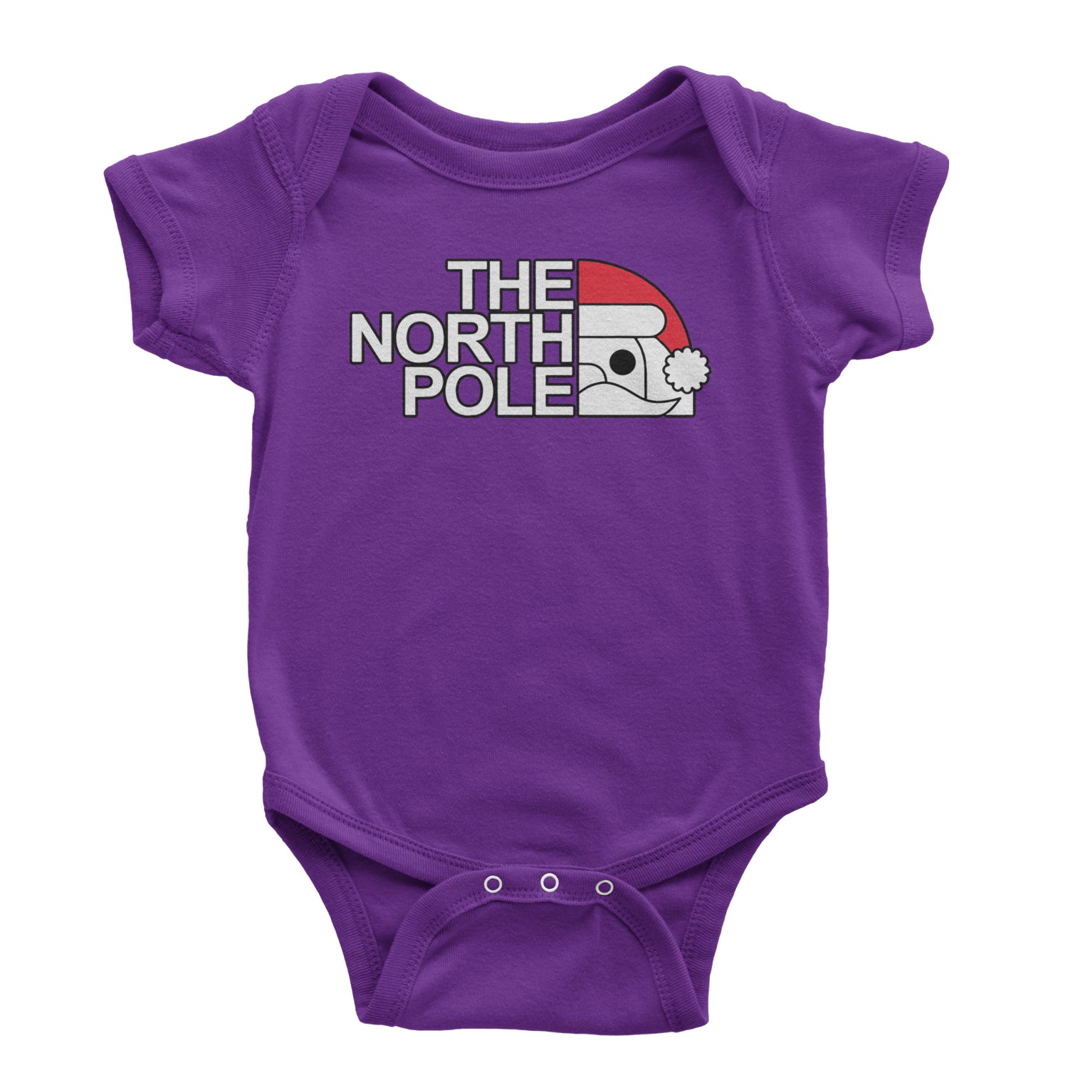 The North Pole Santa Face Infant One-Piece Romper Bodysuit and Toddler T-shirt Purple