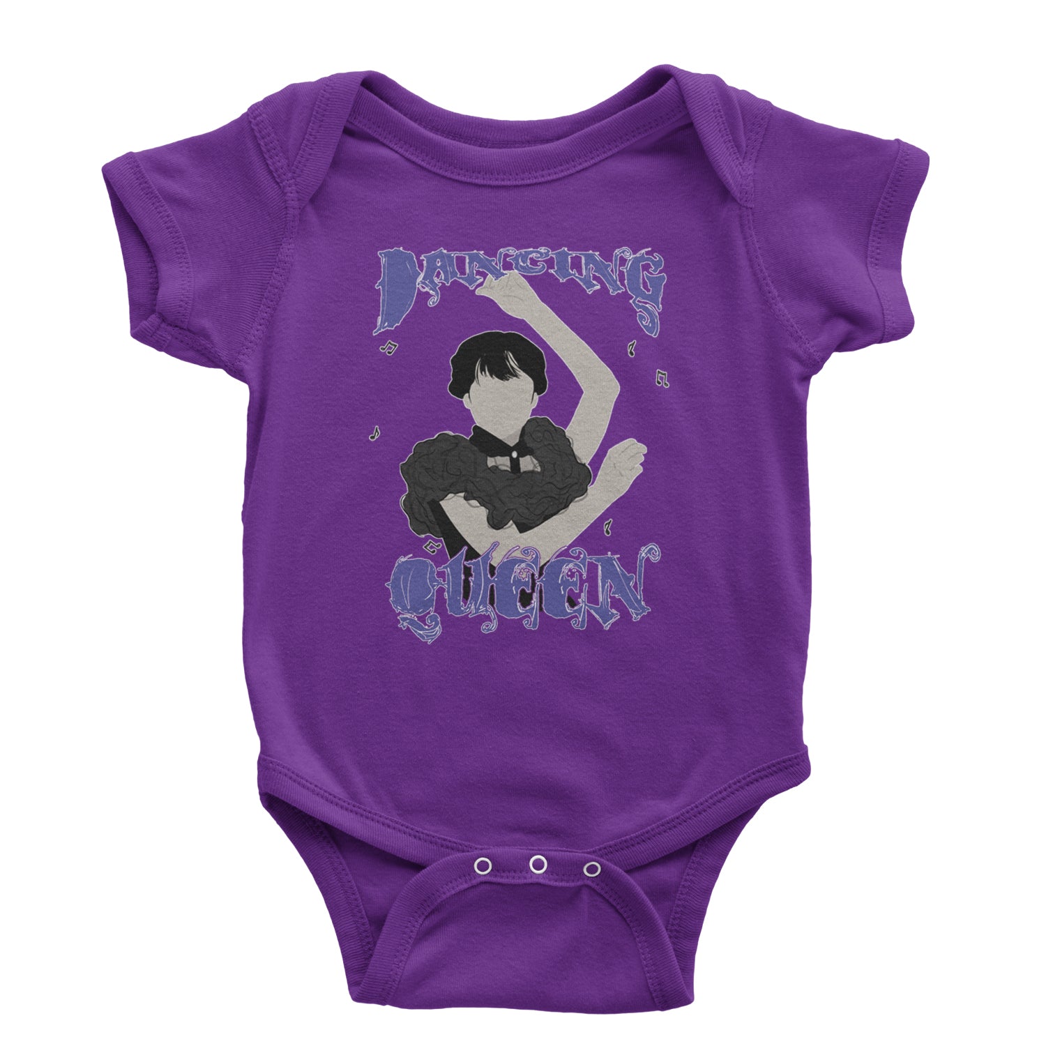 Wednesday Dancing Queen Infant One-Piece Romper Bodysuit and Toddler T-shirt Purple