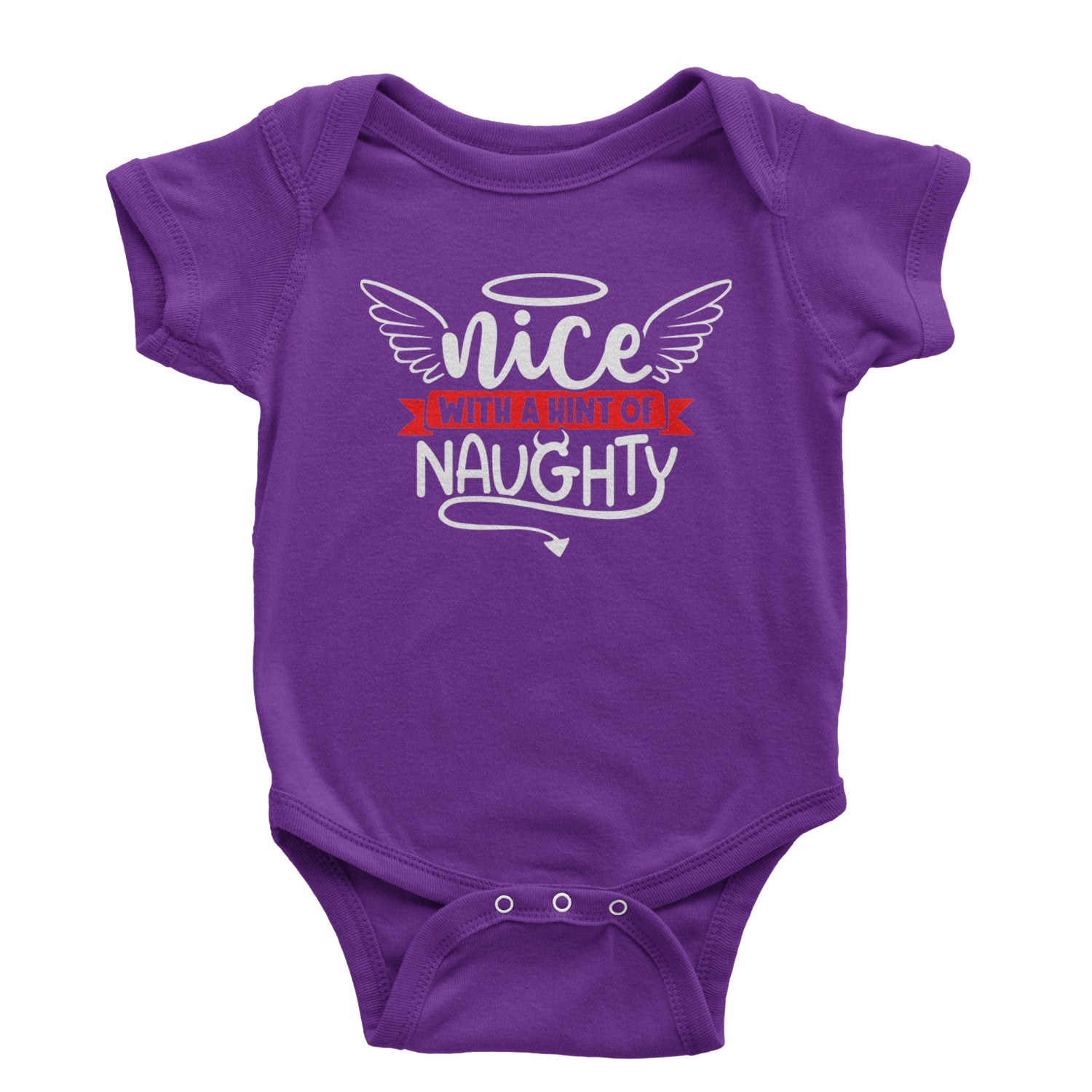 Nice with a Hint of Naughty Christmas Infant One-Piece Romper Bodysuit and Toddler T-shirt Purple