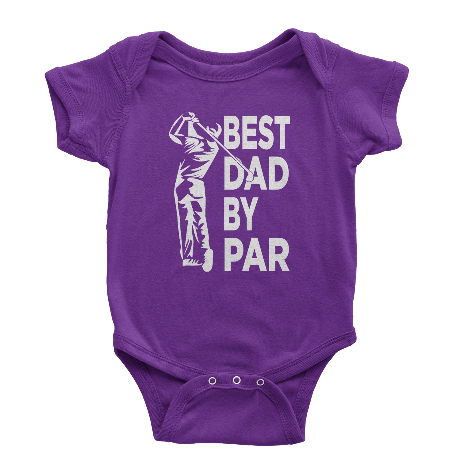 Best Dad By Par Golfing Gift For Father Infant One-Piece Romper Bodysuit and Toddler T-shirt Purple