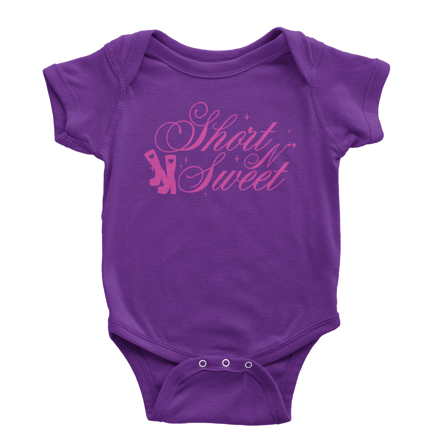 Boots Short N' Sweet Infant One-Piece Romper Bodysuit and Toddler T-shirt Purple