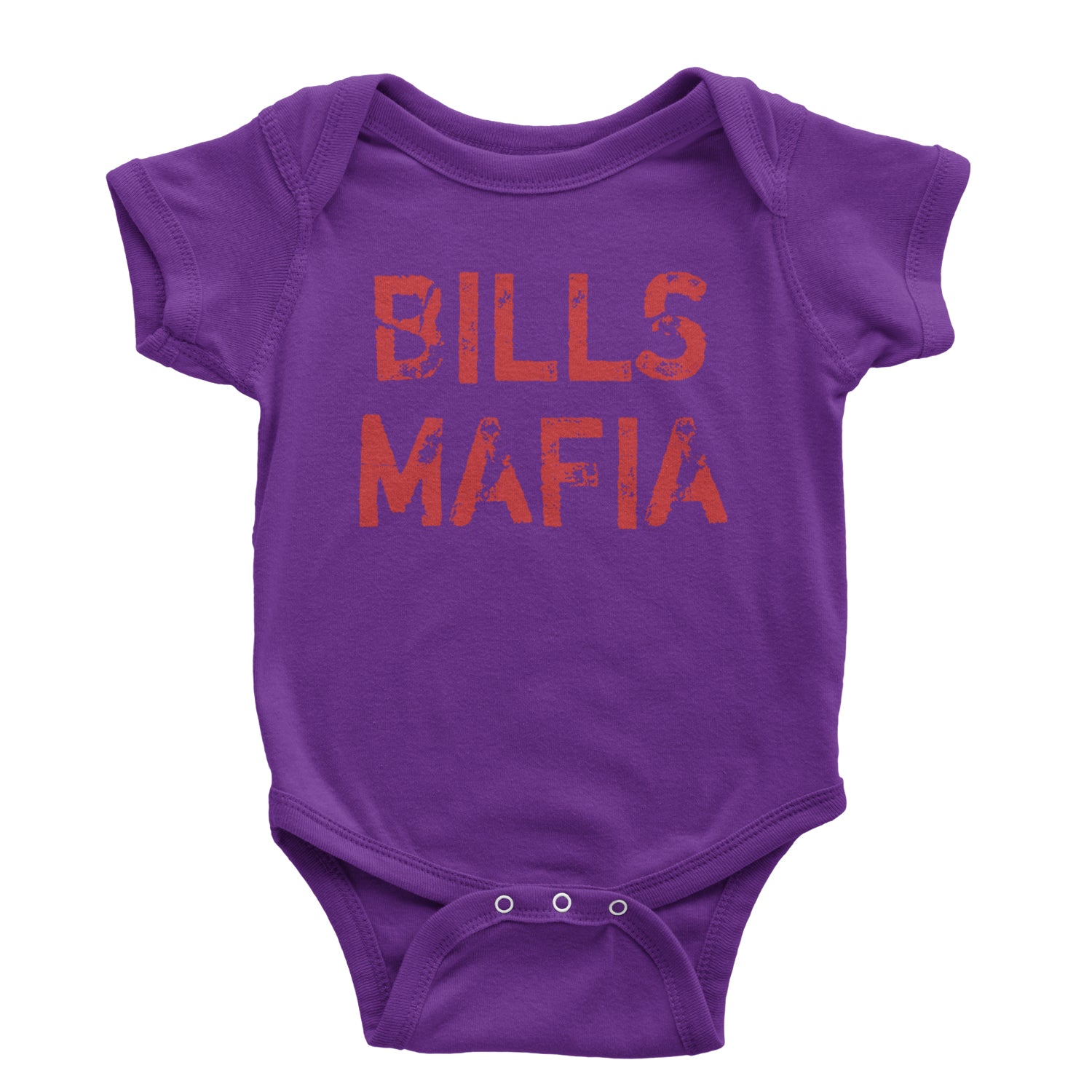 Distressed Bills Mafia Football Infant One-Piece Romper Bodysuit and Toddler T-shirt Purple