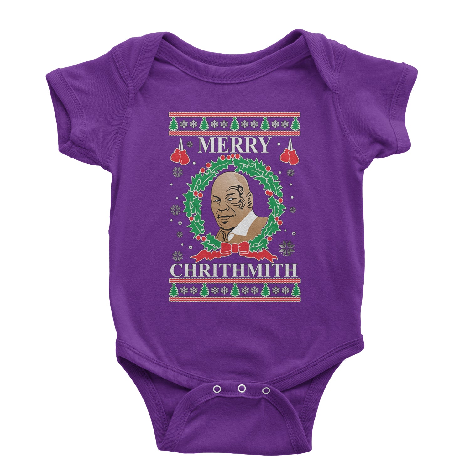 Merry Chrithmith Ugly Christmas Infant One-Piece Romper Bodysuit and Toddler T-shirt Purple