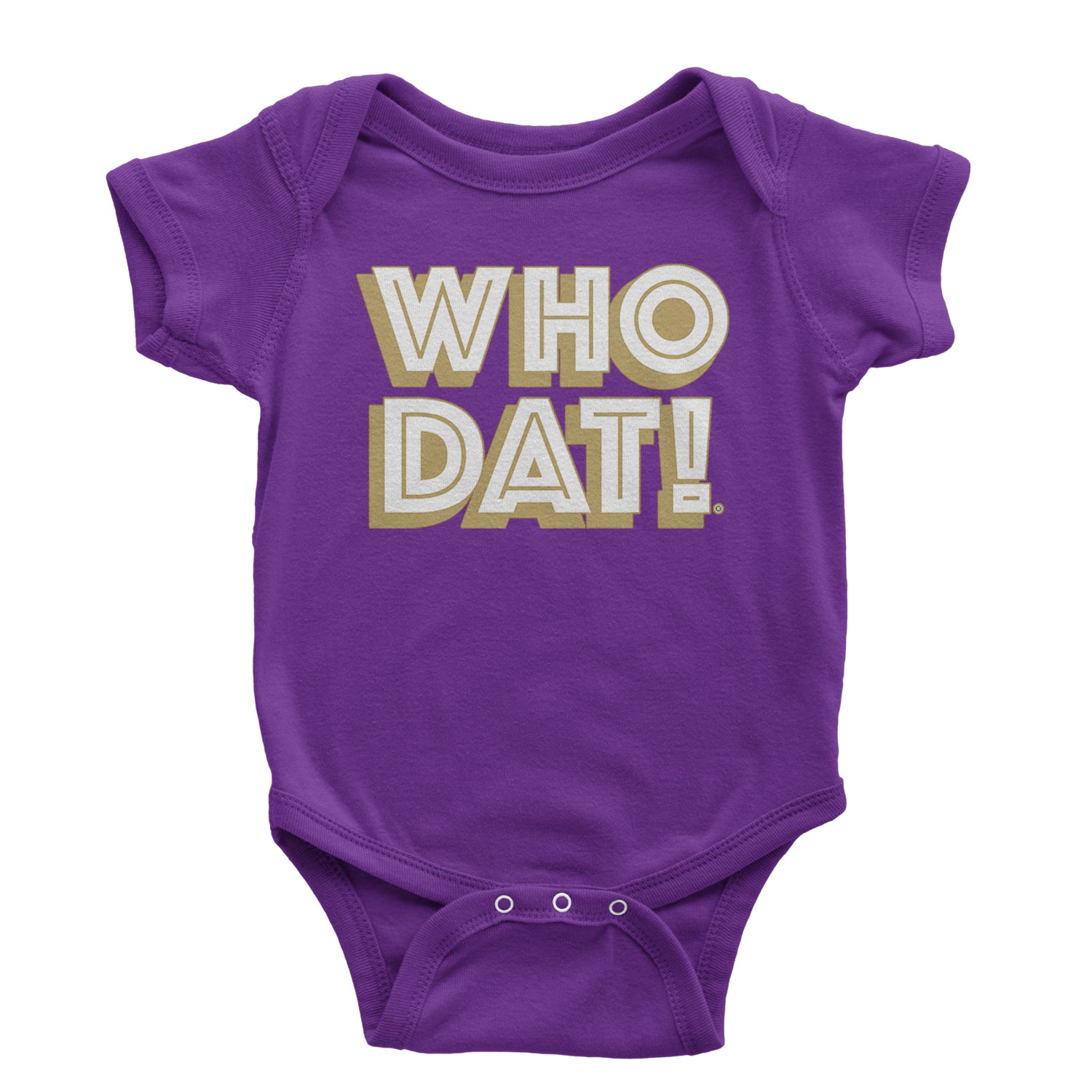 Who Dat Nation Big Bold New Orleans Infant One-Piece Romper Bodysuit and Toddler T-shirt Purple