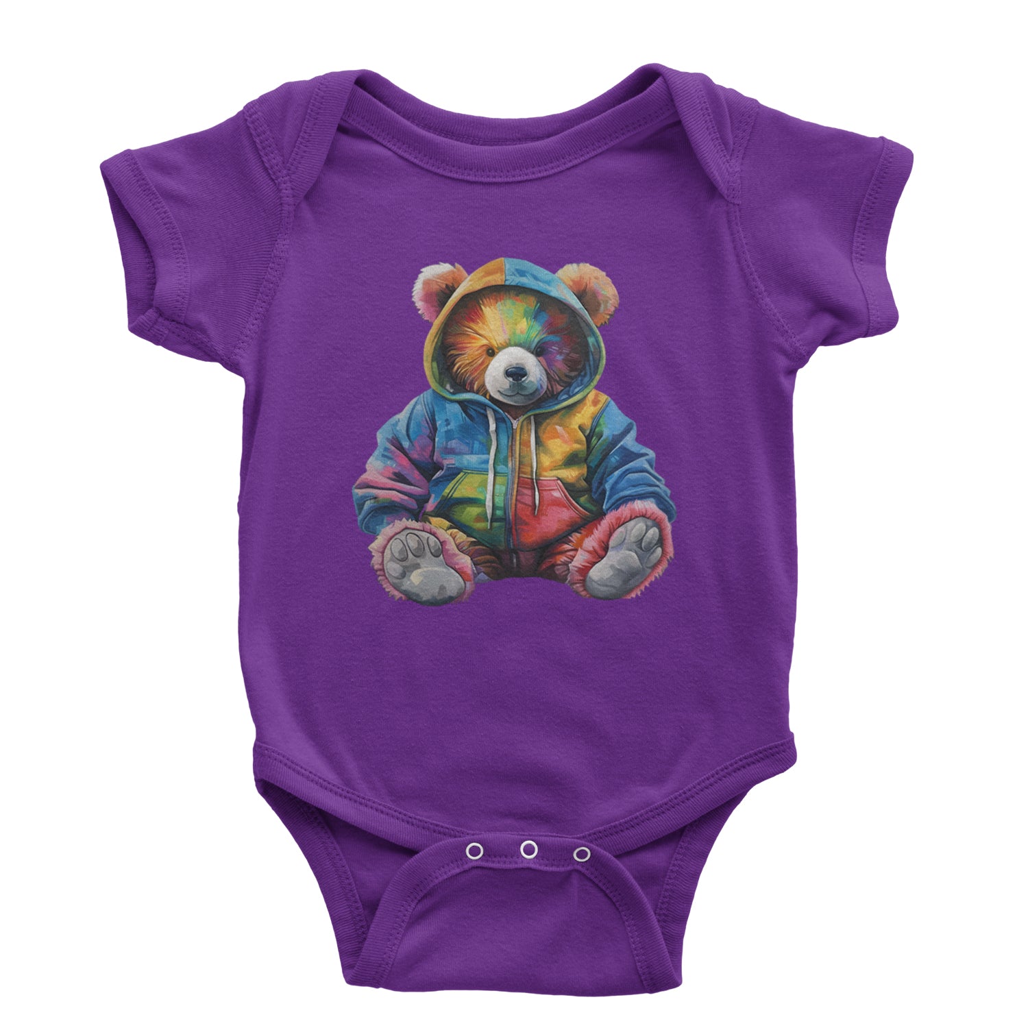 Rainbow Streetwear Urban Graffiti Bear Infant One-Piece Romper Bodysuit Or Toddler T-shirt Purple