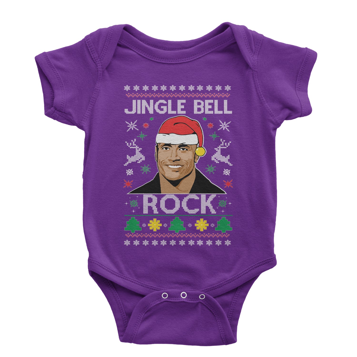 Jingle Bell Rock Ugly Christmas Infant One-Piece Romper Bodysuit and Toddler T-shirt Purple