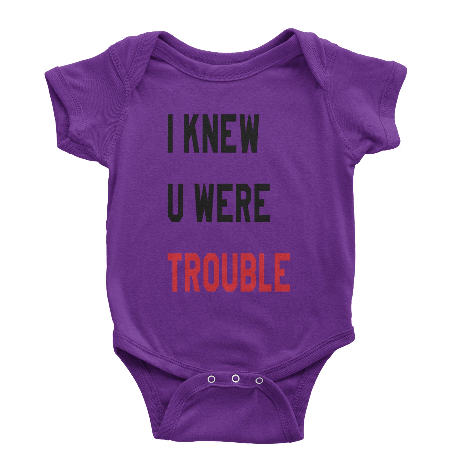 I Knew You Were Trouble New TTPD Era Infant One-Piece Romper Bodysuit and Toddler T-shirt Purple